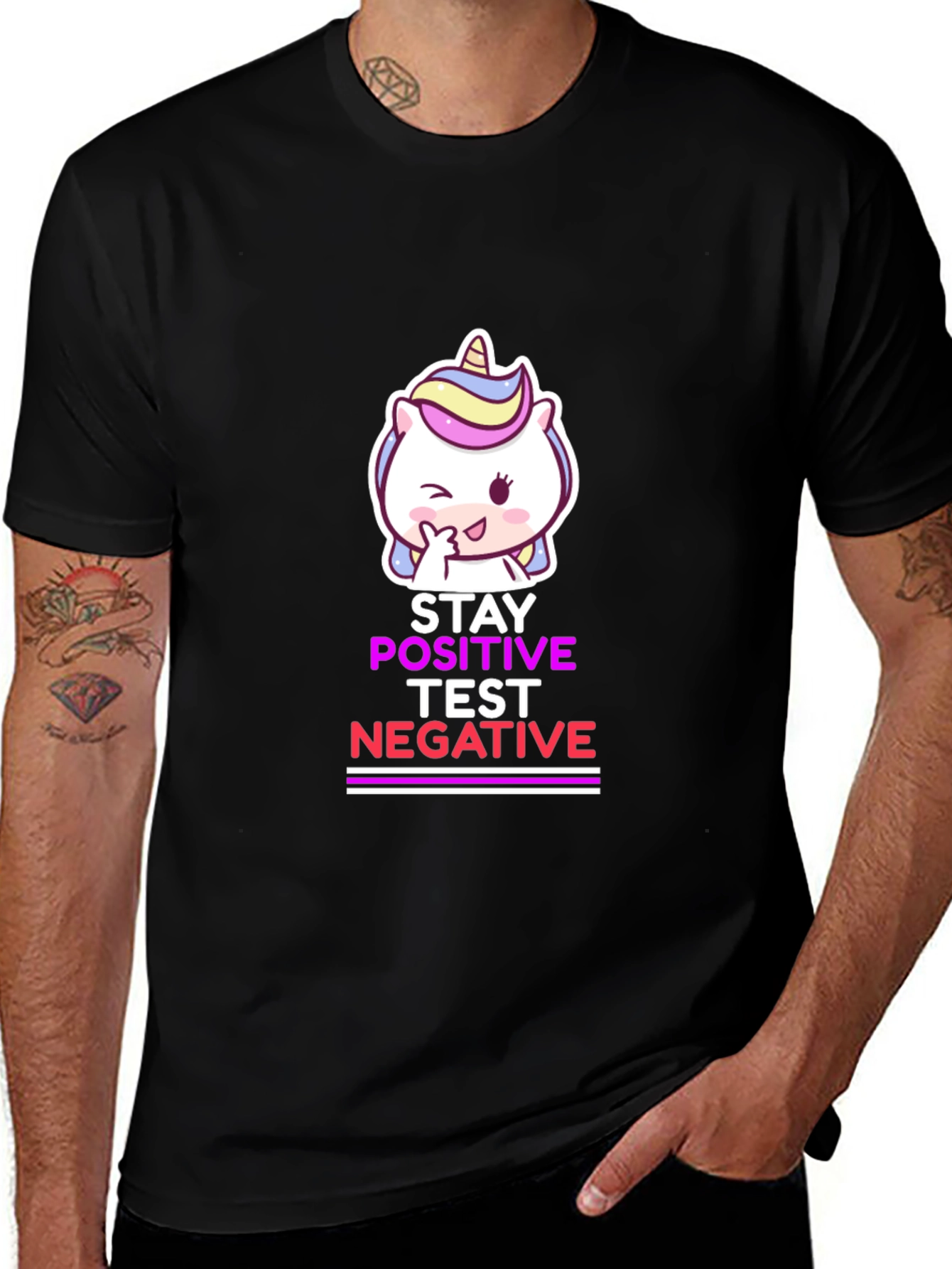 Stay Positive Test Negative Black T-Shirt