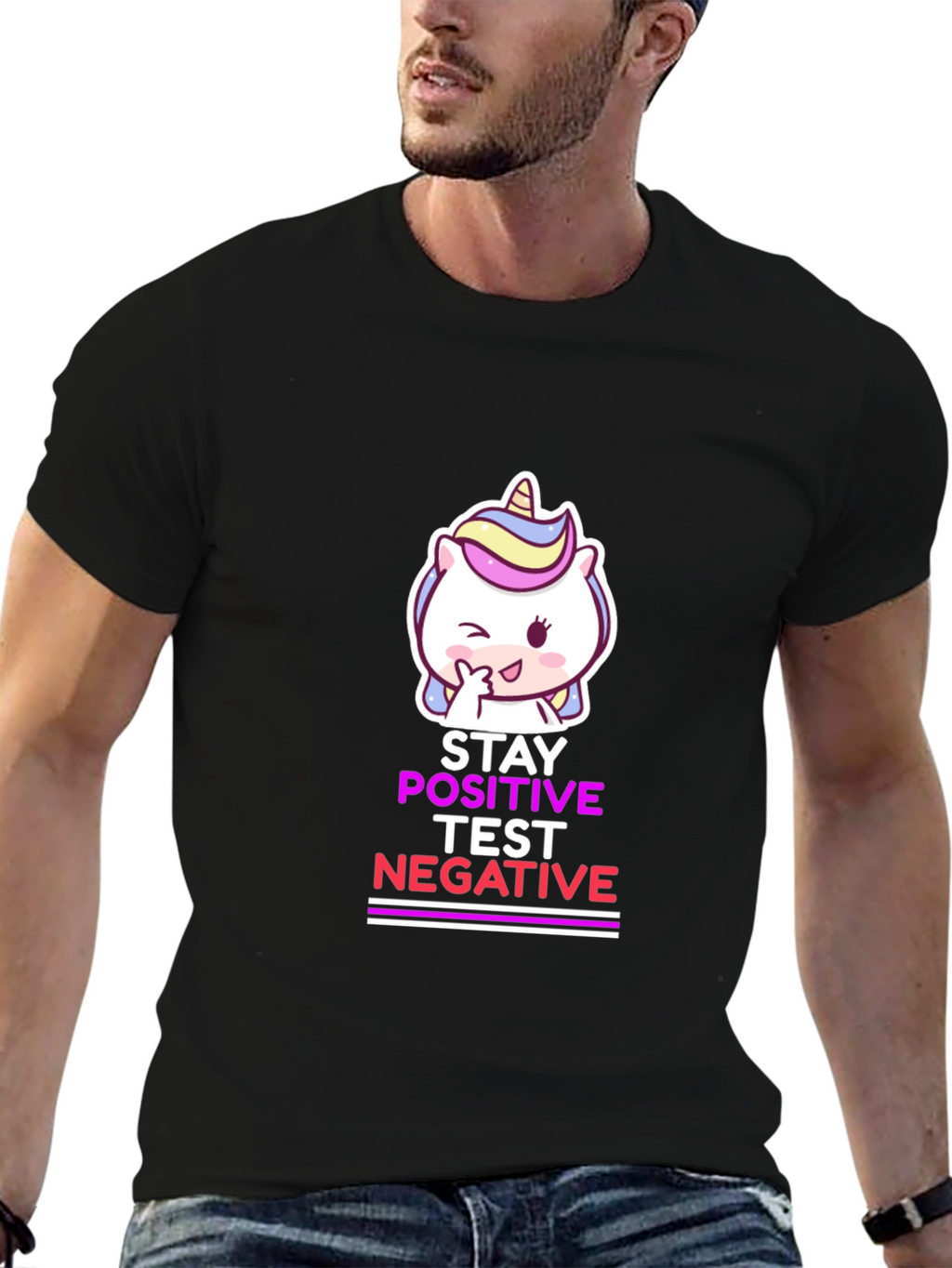 Stay Positive Test Negative Black T-Shirt