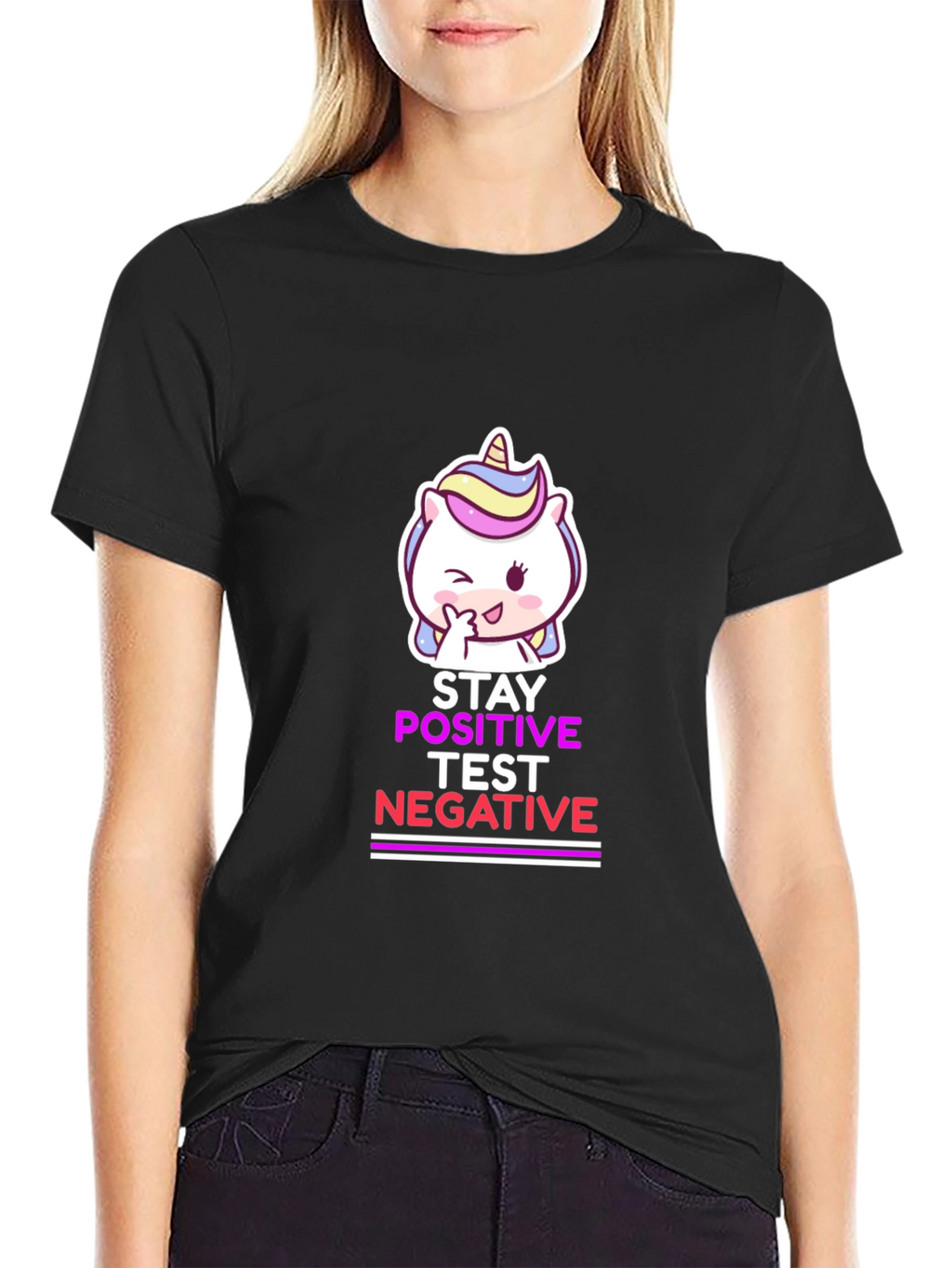 Stay Positive Test Negative Black T-Shirt