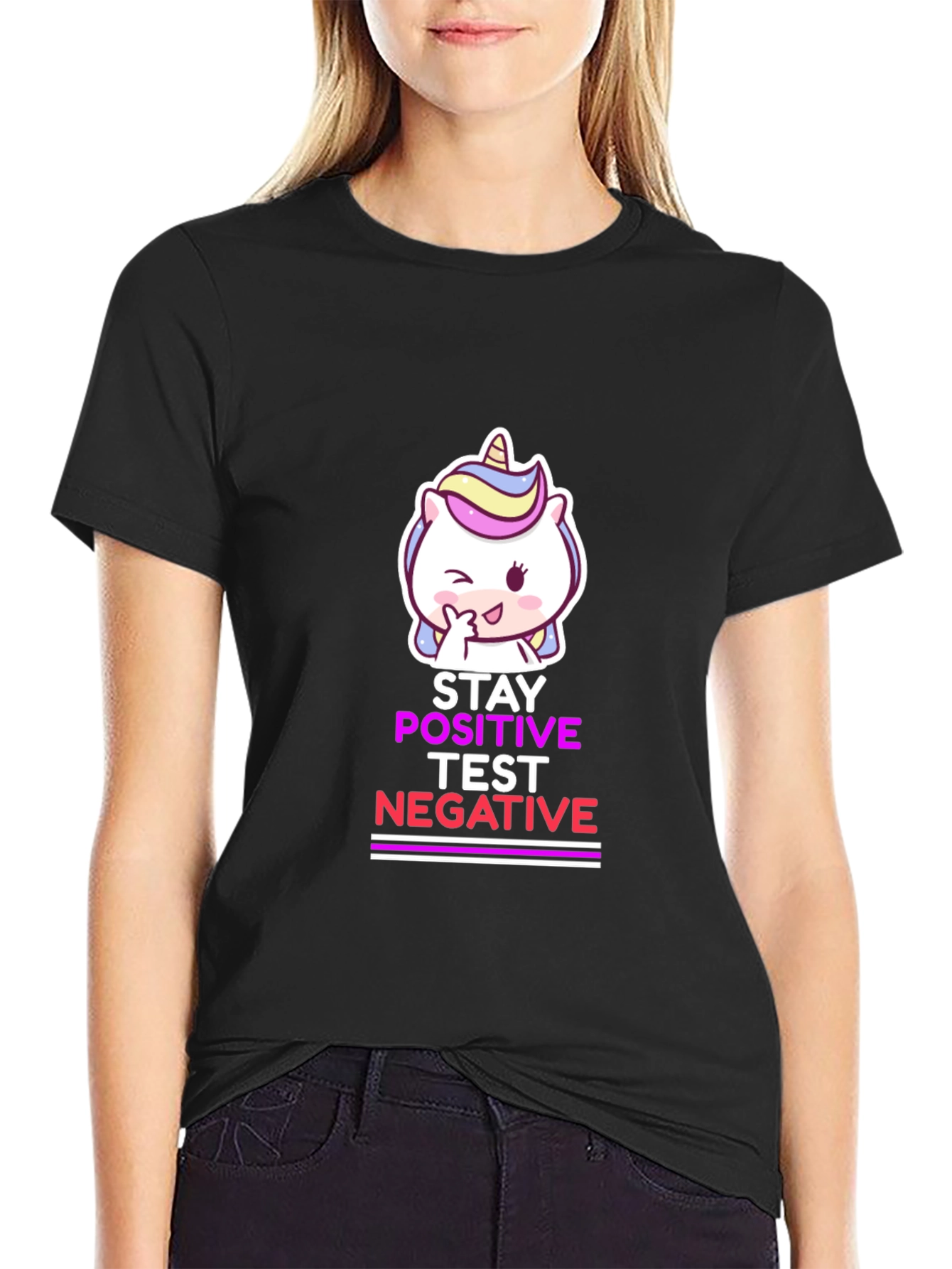Stay Positive Test Negative Black T-Shirt