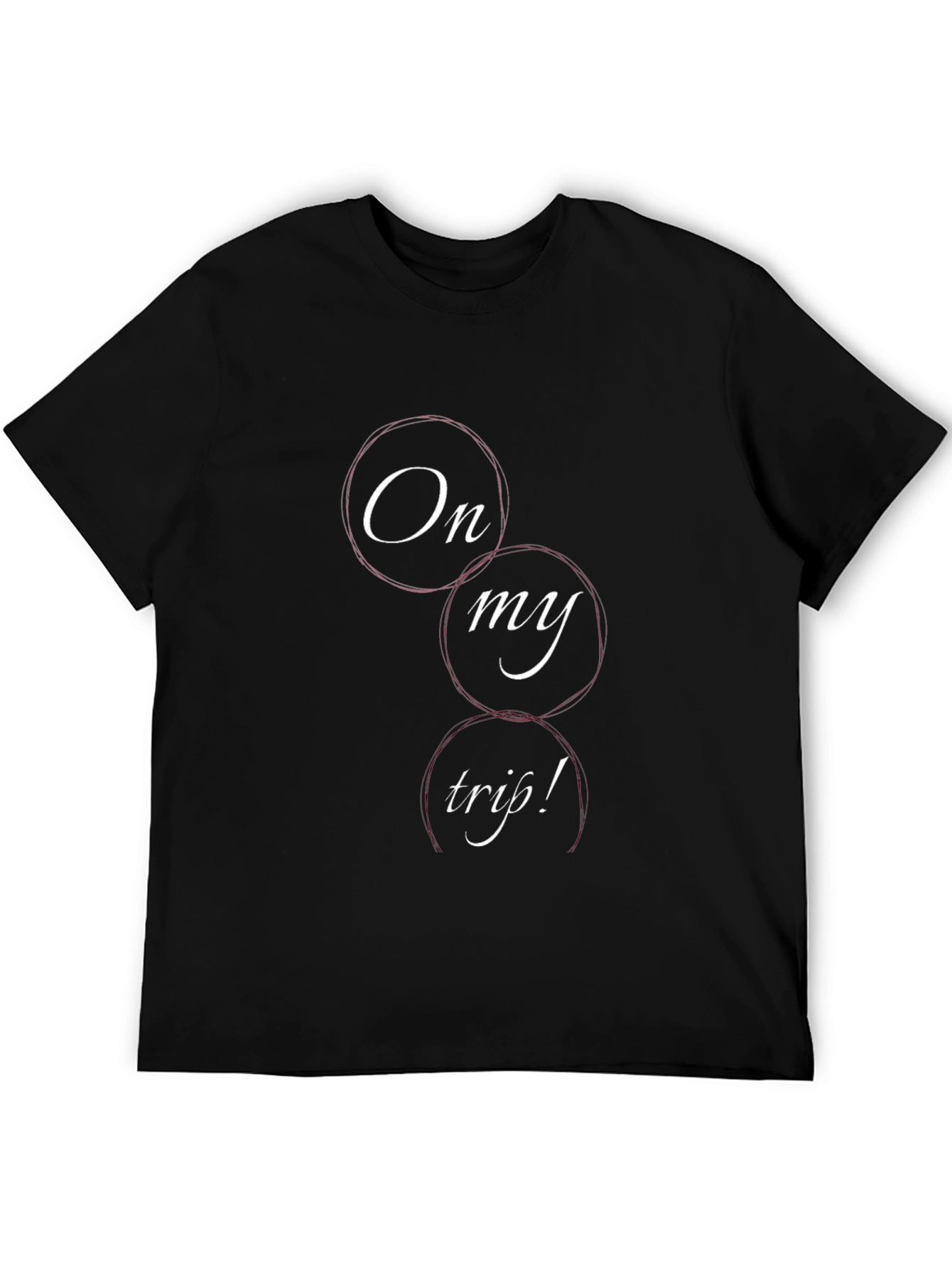 On My Trip Graphic Tee - Black Cotton Blend