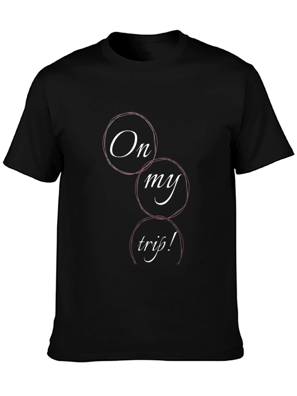 On My Trip Graphic Tee - Black Cotton Blend