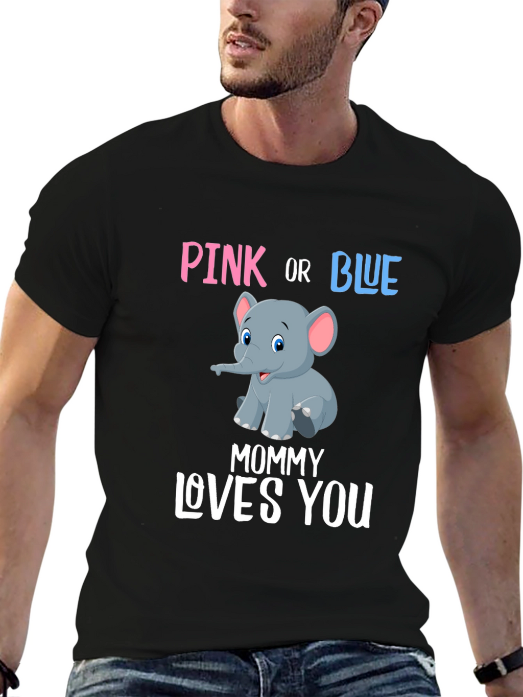 Pink or Blue Elephant Gender Reveal T-Shirt