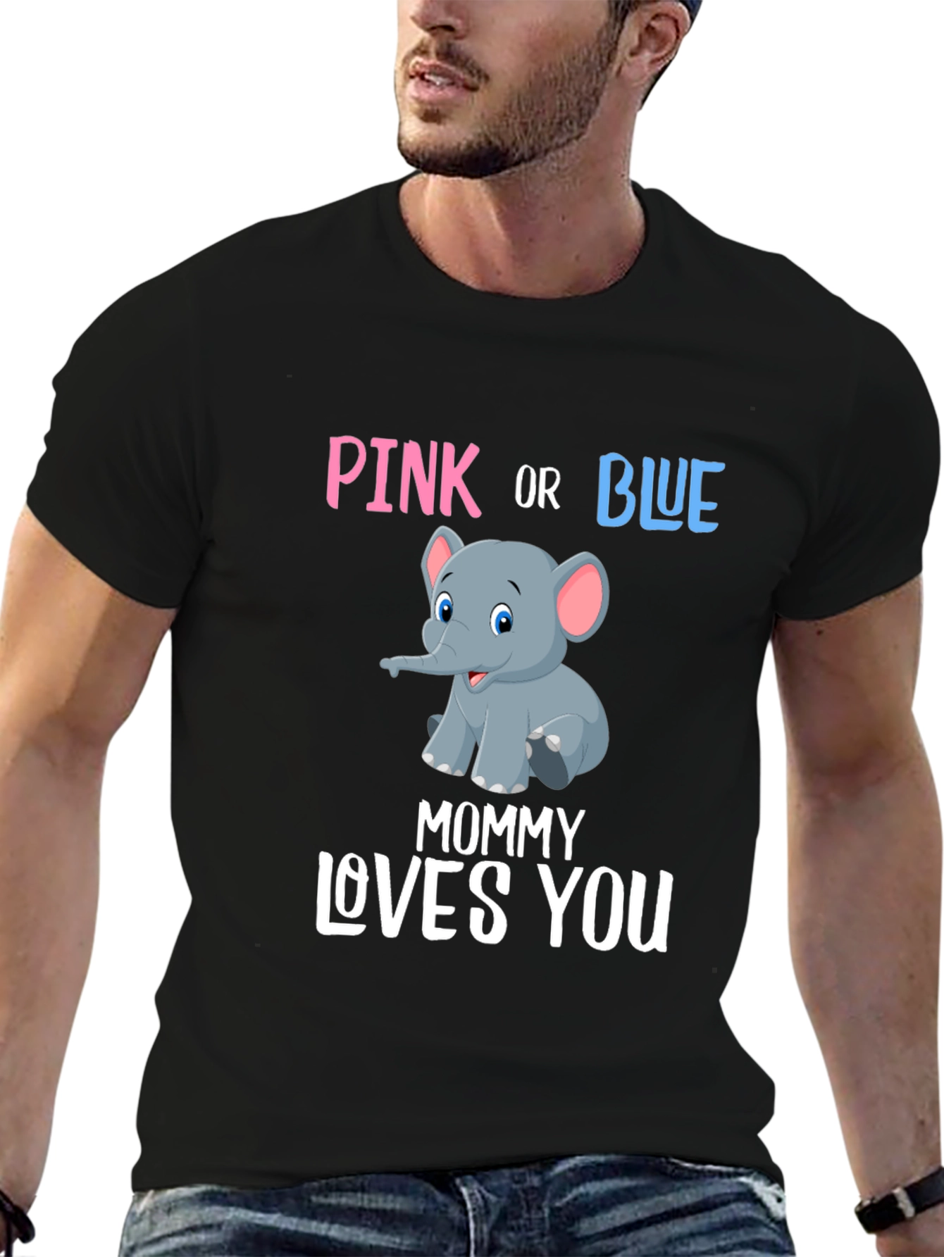 Pink or Blue Elephant Gender Reveal T-Shirt