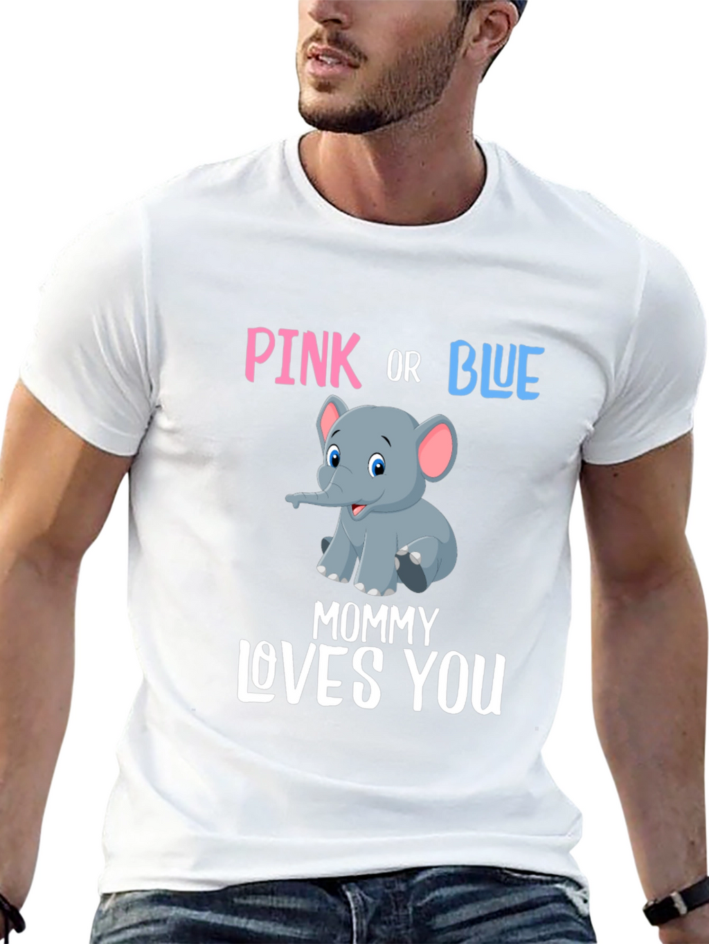 Pink or Blue Elephant Gender Reveal T-Shirt