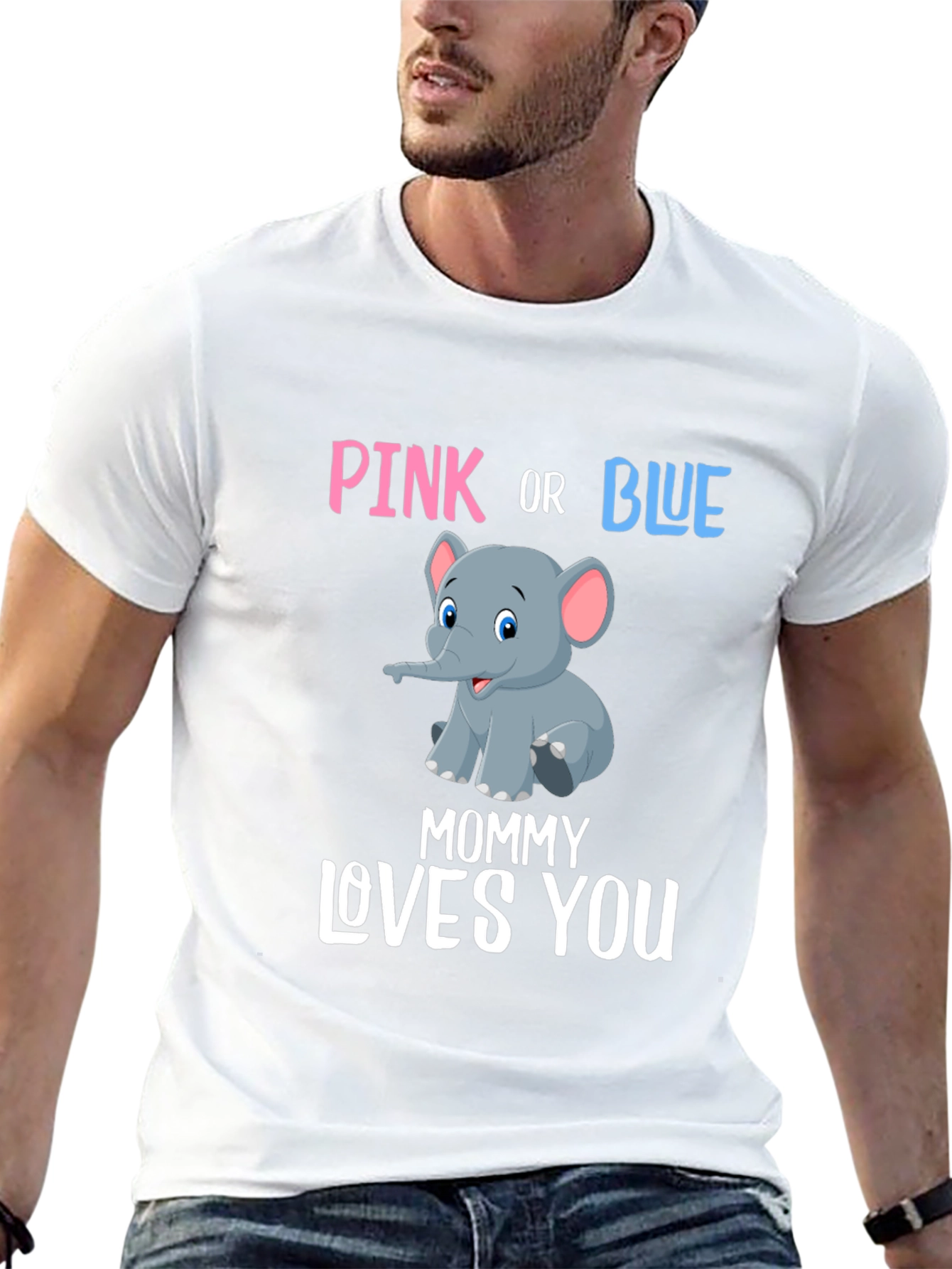 Pink or Blue Elephant Gender Reveal T-Shirt