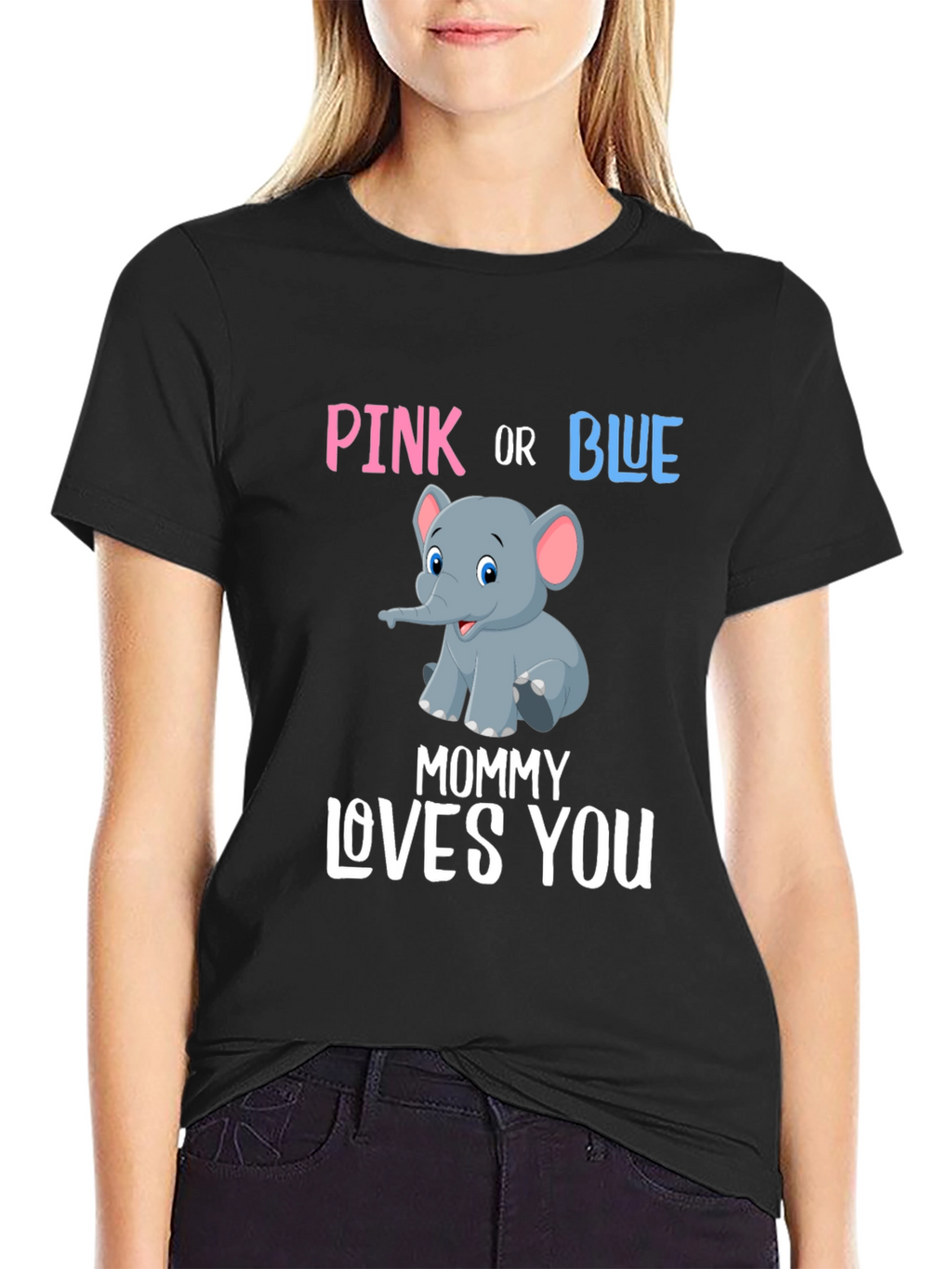 Pink or Blue Elephant Gender Reveal T-Shirt