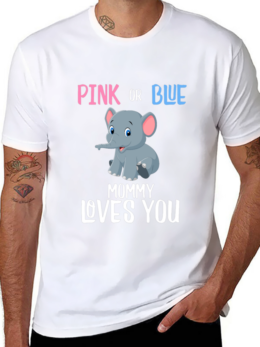 Pink or Blue Elephant Gender Reveal T-Shirt