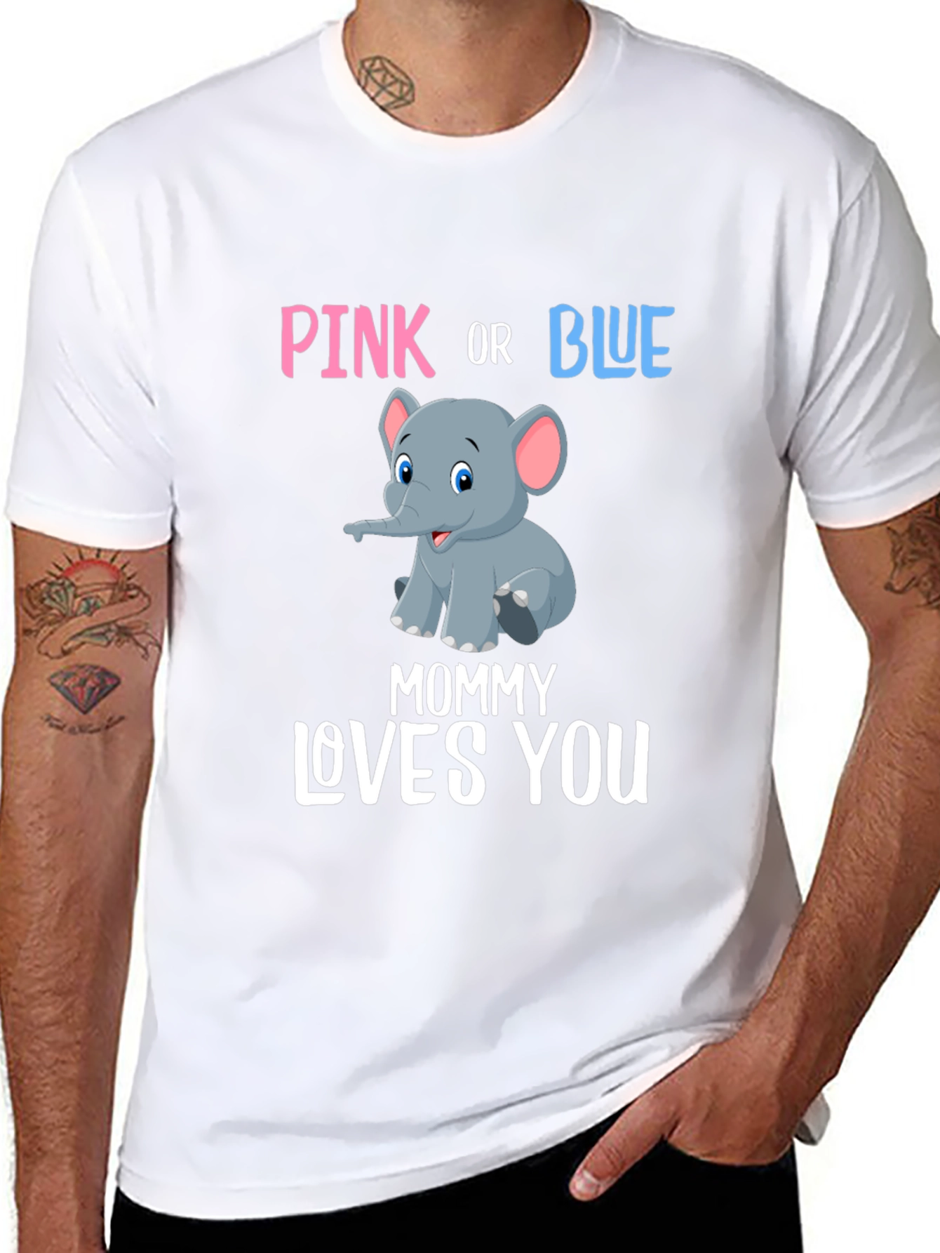 Pink or Blue Elephant Gender Reveal T-Shirt