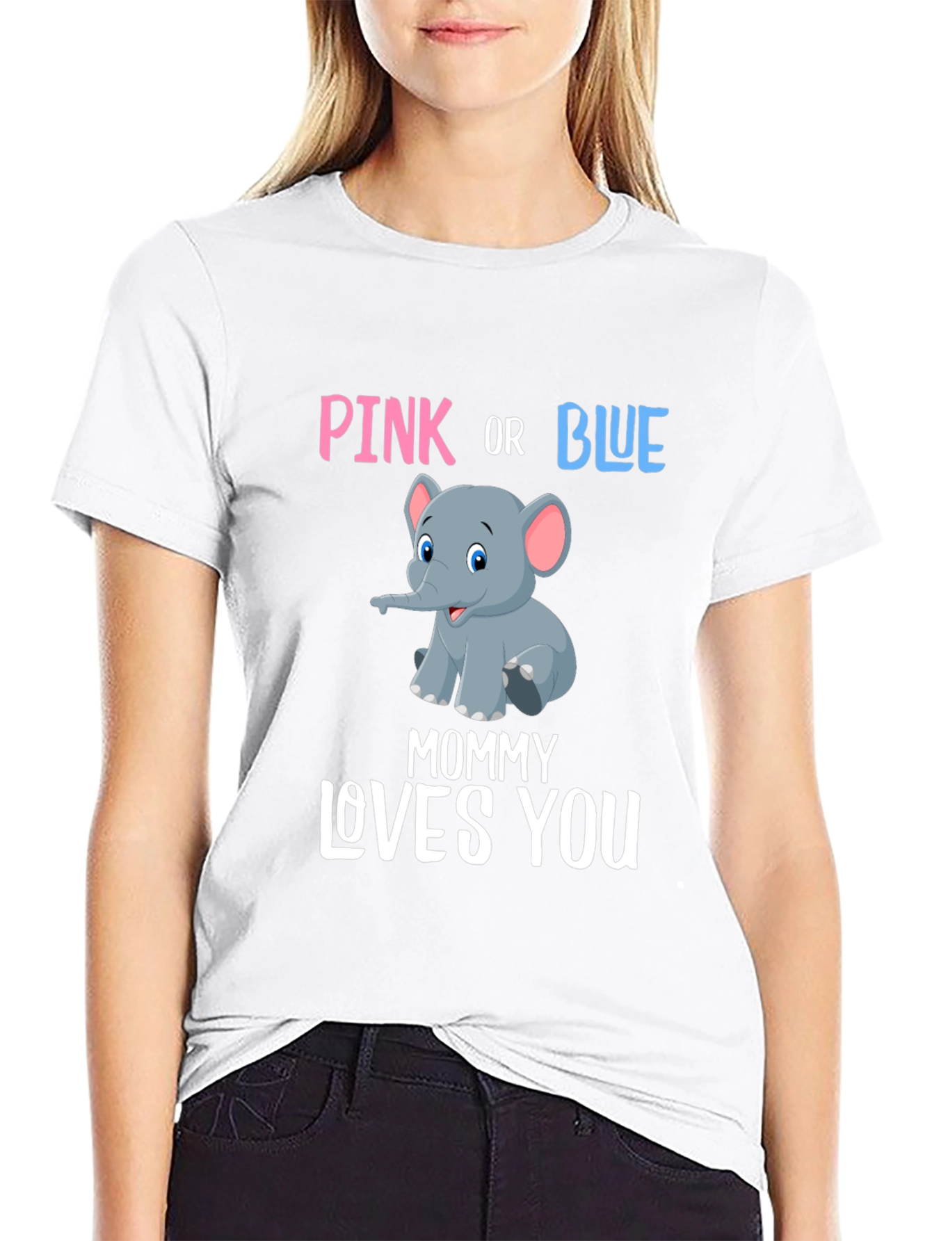 Pink or Blue Elephant Gender Reveal T-Shirt