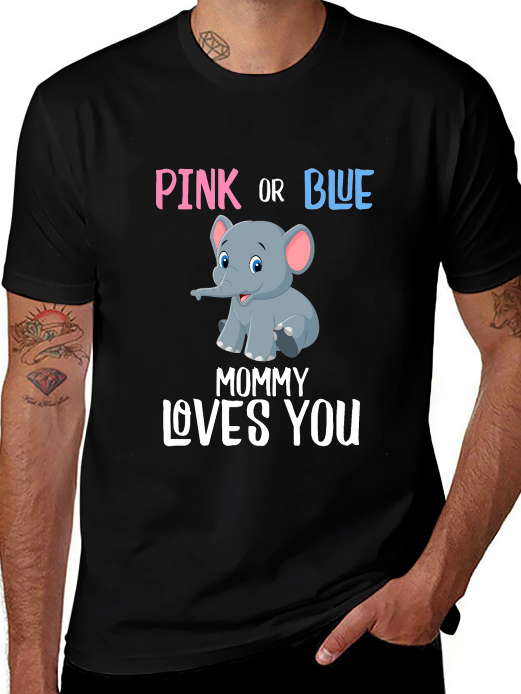 Pink or Blue Elephant Gender Reveal T-Shirt