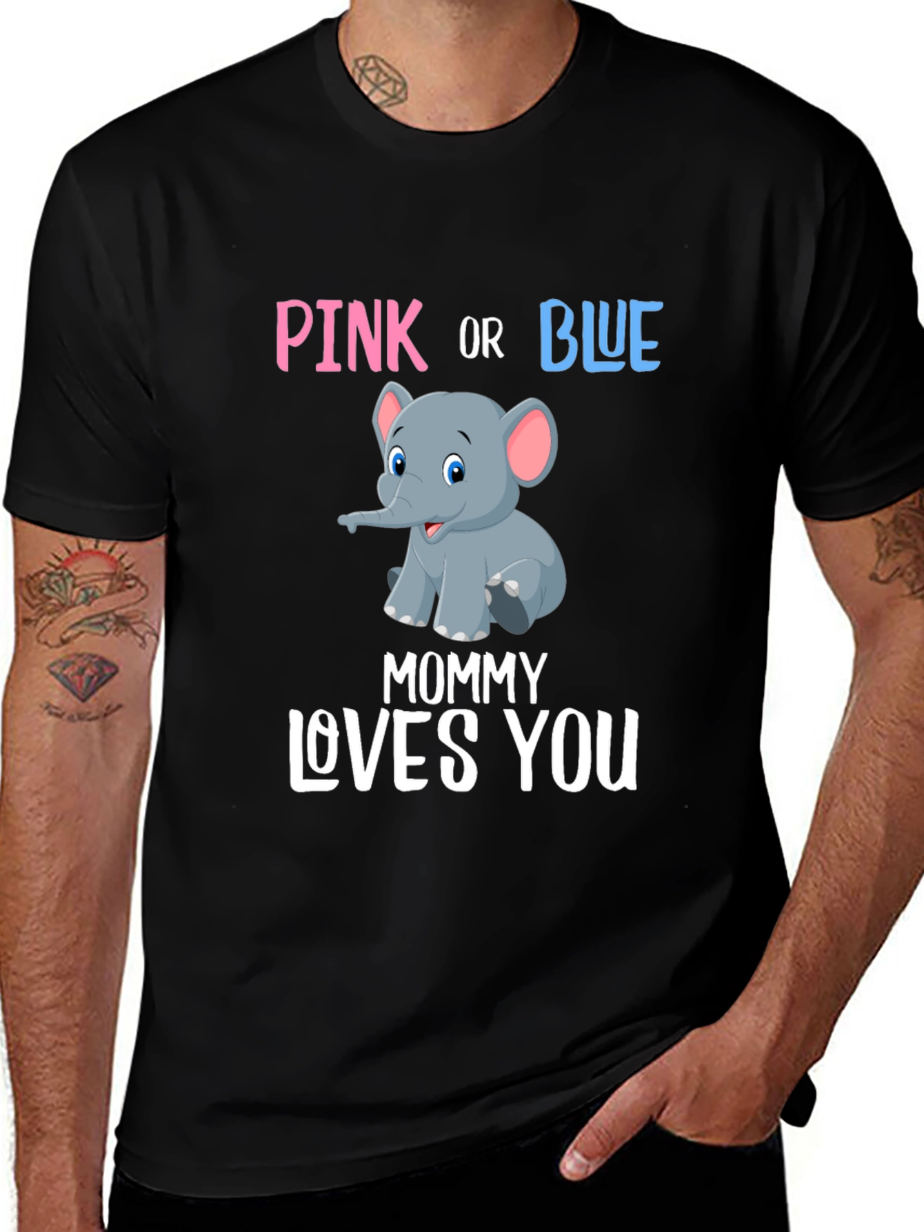 Pink or Blue Elephant Gender Reveal T-Shirt