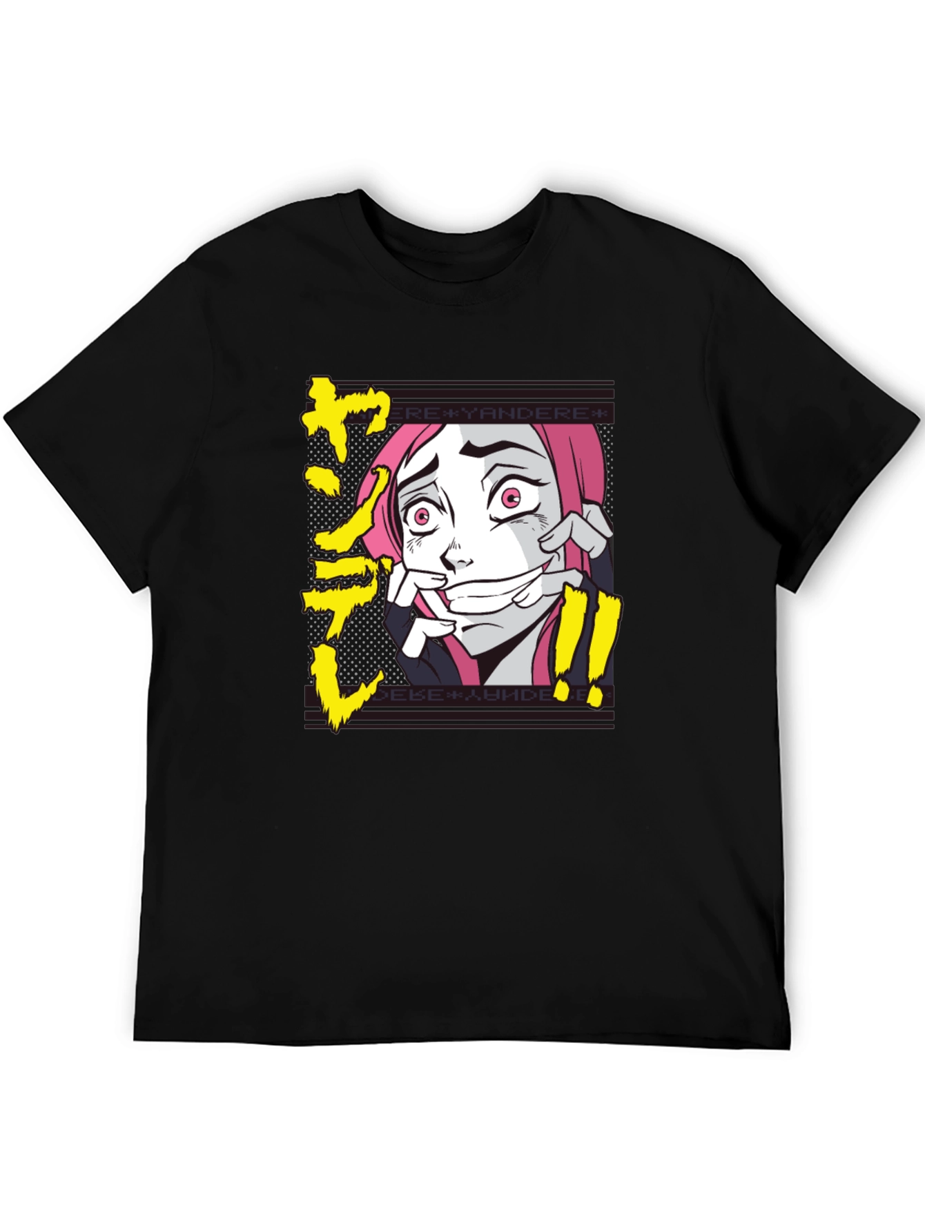 Yandere Anime Graphic T-Shirt - Black