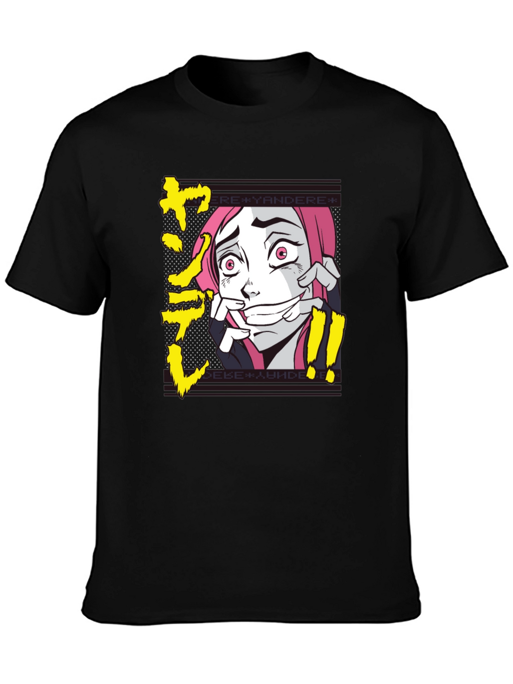 Yandere Anime Graphic T-Shirt - Black