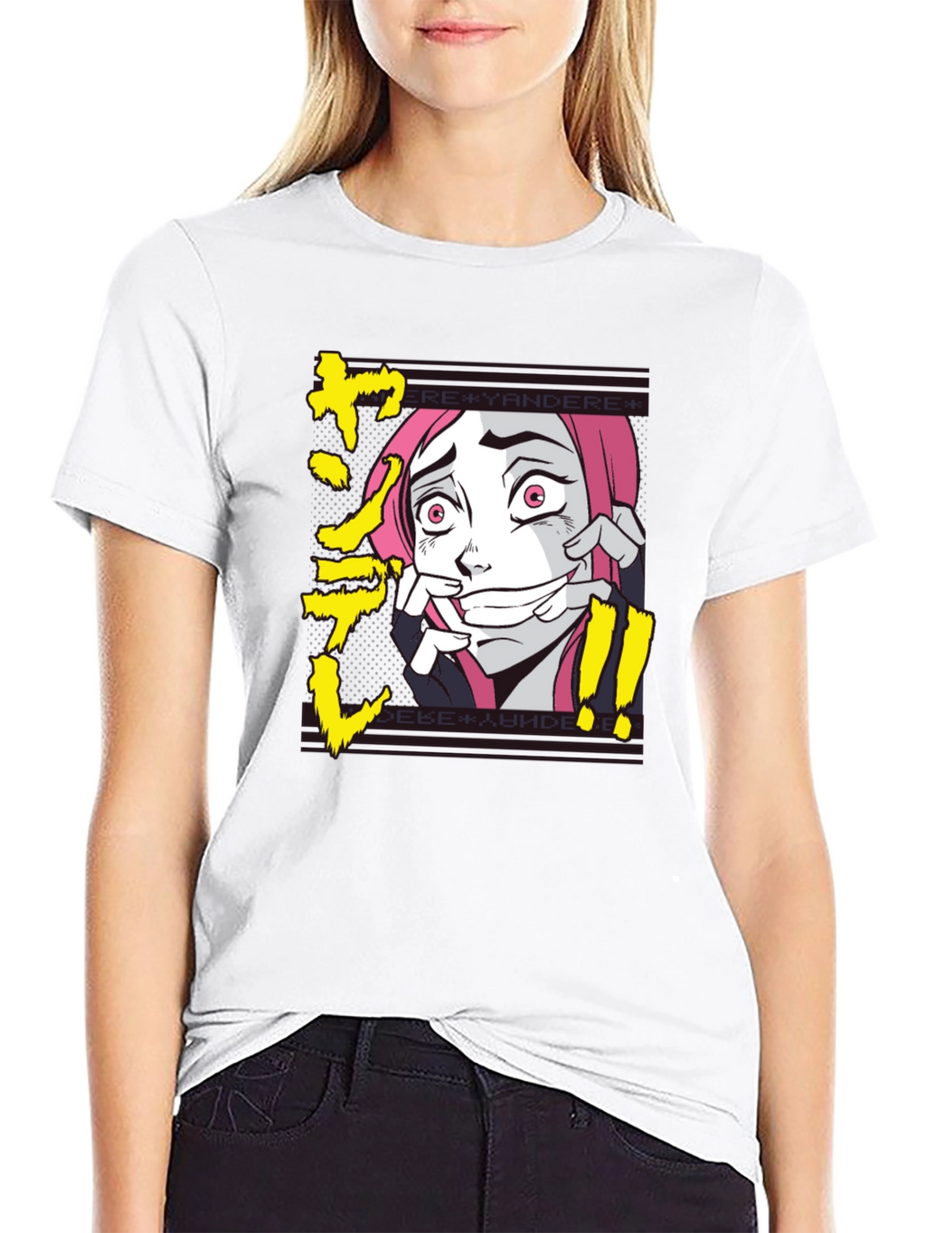 Yandere Anime Graphic T-Shirt - Black