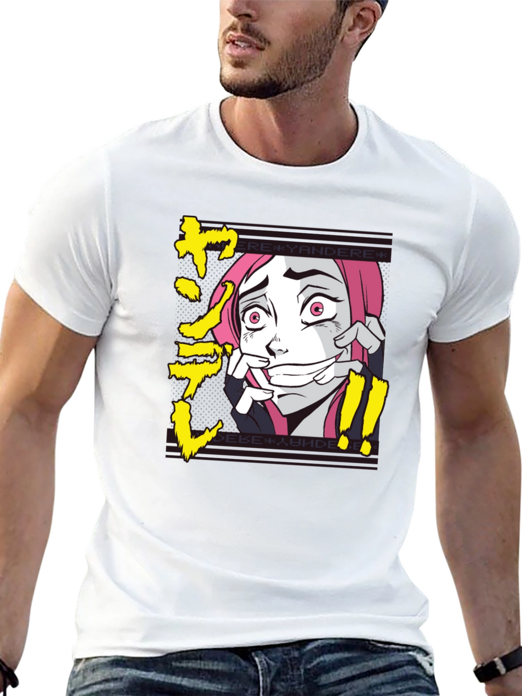 Yandere Anime Graphic T-Shirt - Black