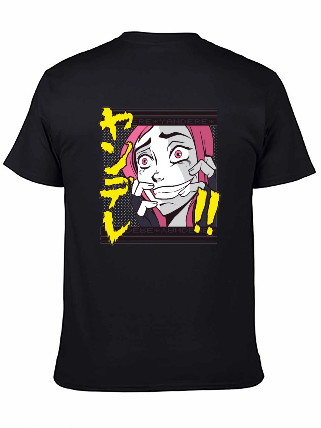 Yandere Anime Graphic T-Shirt - Black