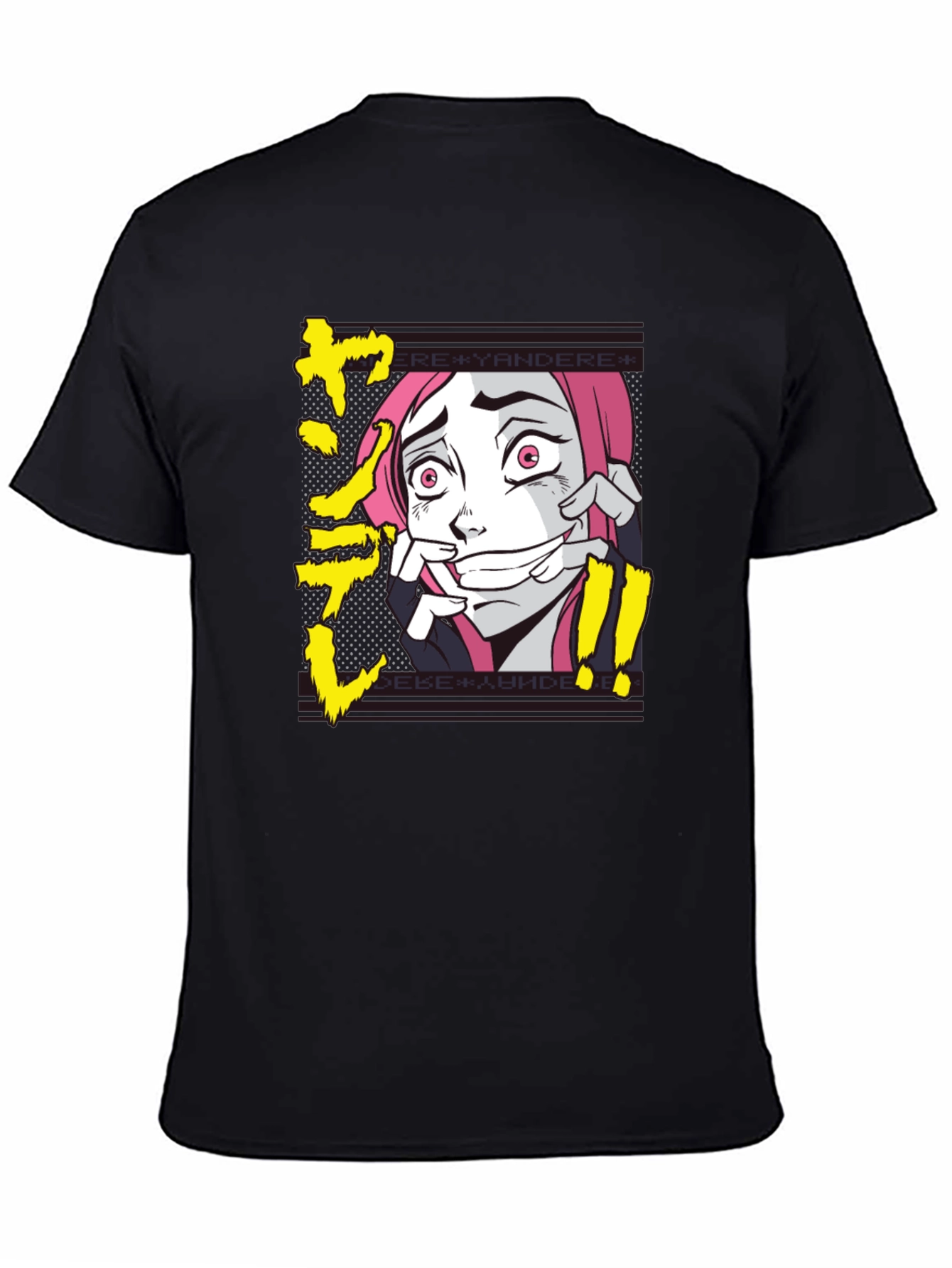 Yandere Anime Graphic T-Shirt - Black