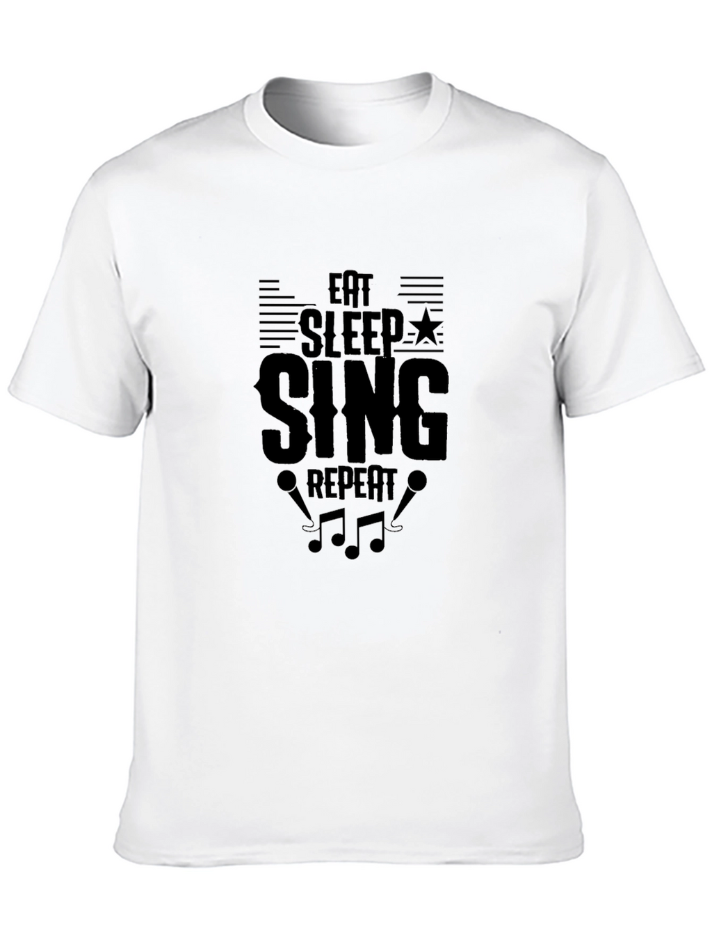 Eat Sleep Sing Repeat Black T-Shirt