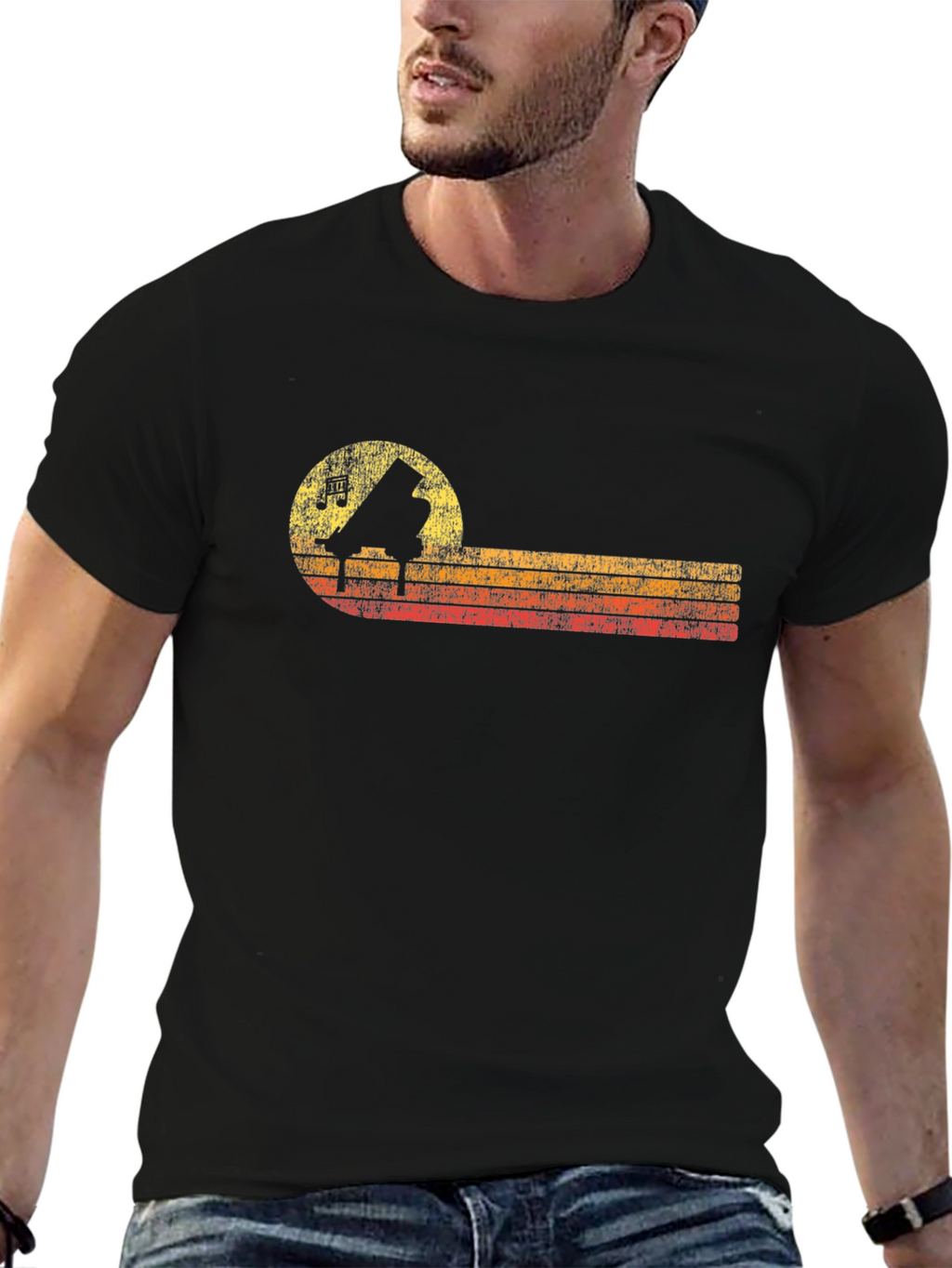 Retro Piano T-Shirt - Music Lover Tee
