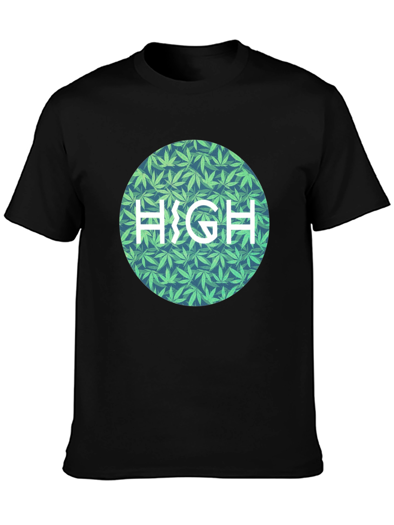 Marijuana Leaf Patterned HIGH Tee