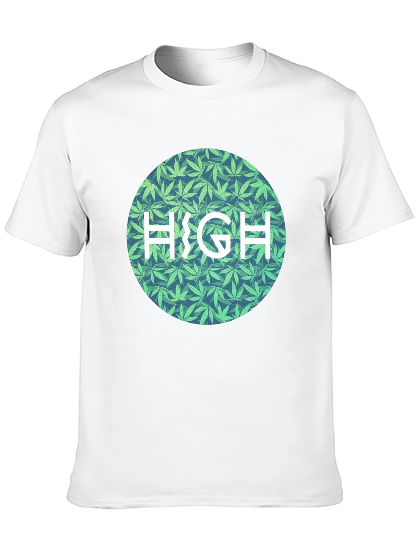 Marijuana Leaf Patterned HIGH Tee