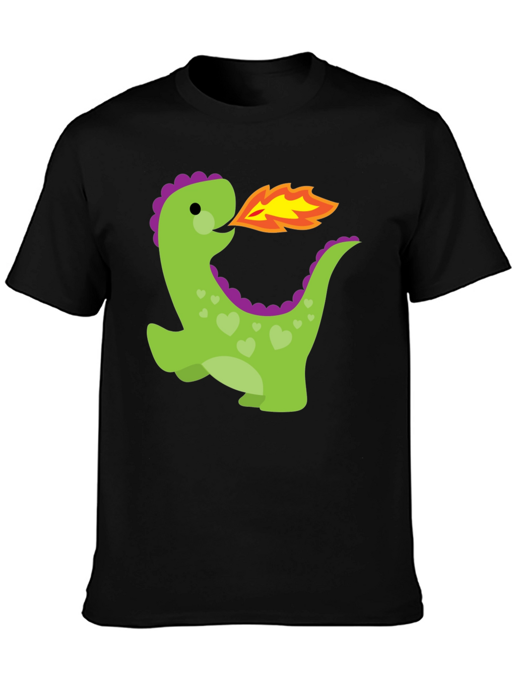 Cute Dinosaur Fire Breath Graphic T-Shirt
