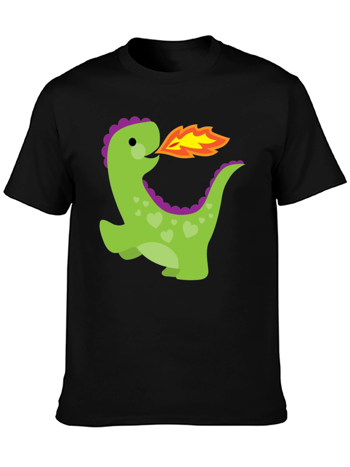 Cute Dinosaur Fire Breath Graphic T-Shirt
