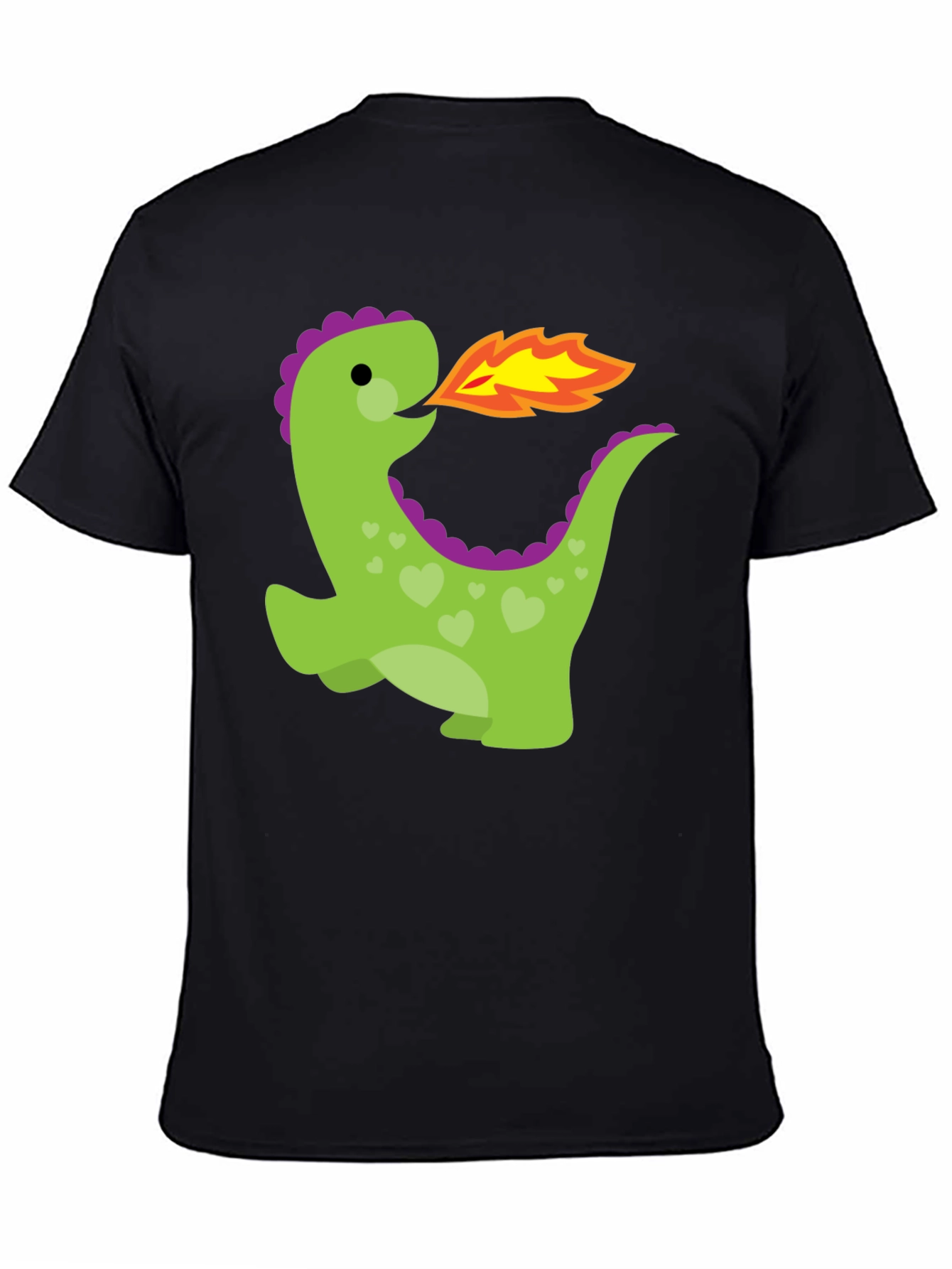 Cute Dinosaur Fire Breath Graphic T-Shirt