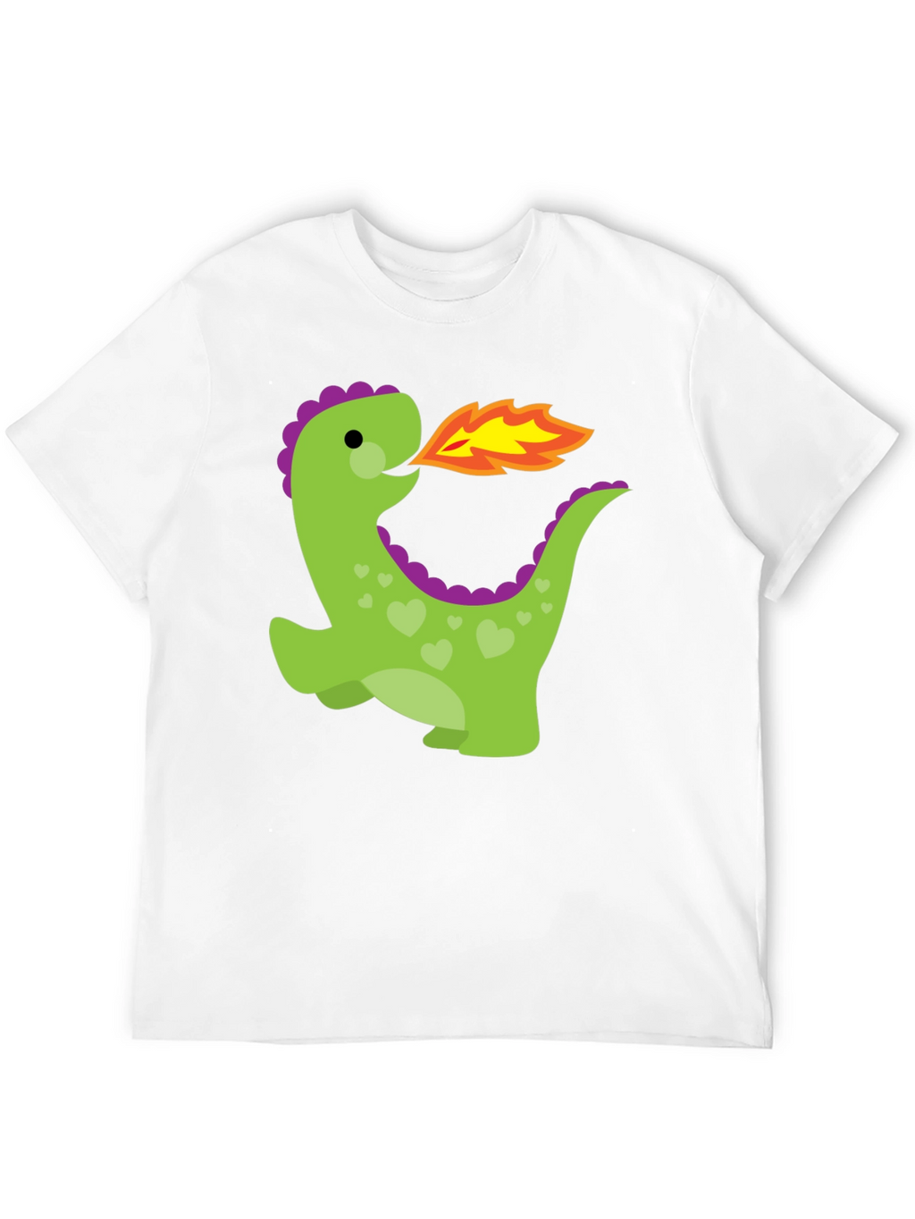 Cute Dinosaur Fire Breath Graphic T-Shirt