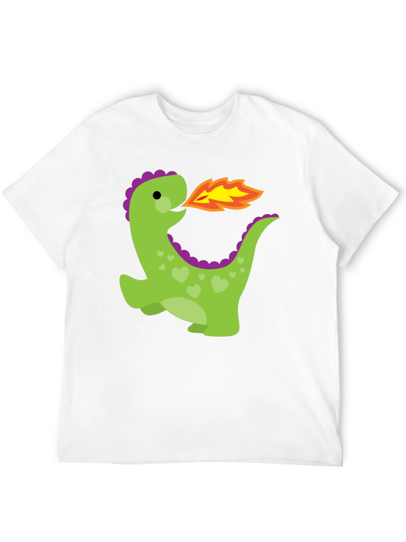 Cute Dinosaur Fire Breath Graphic T-Shirt