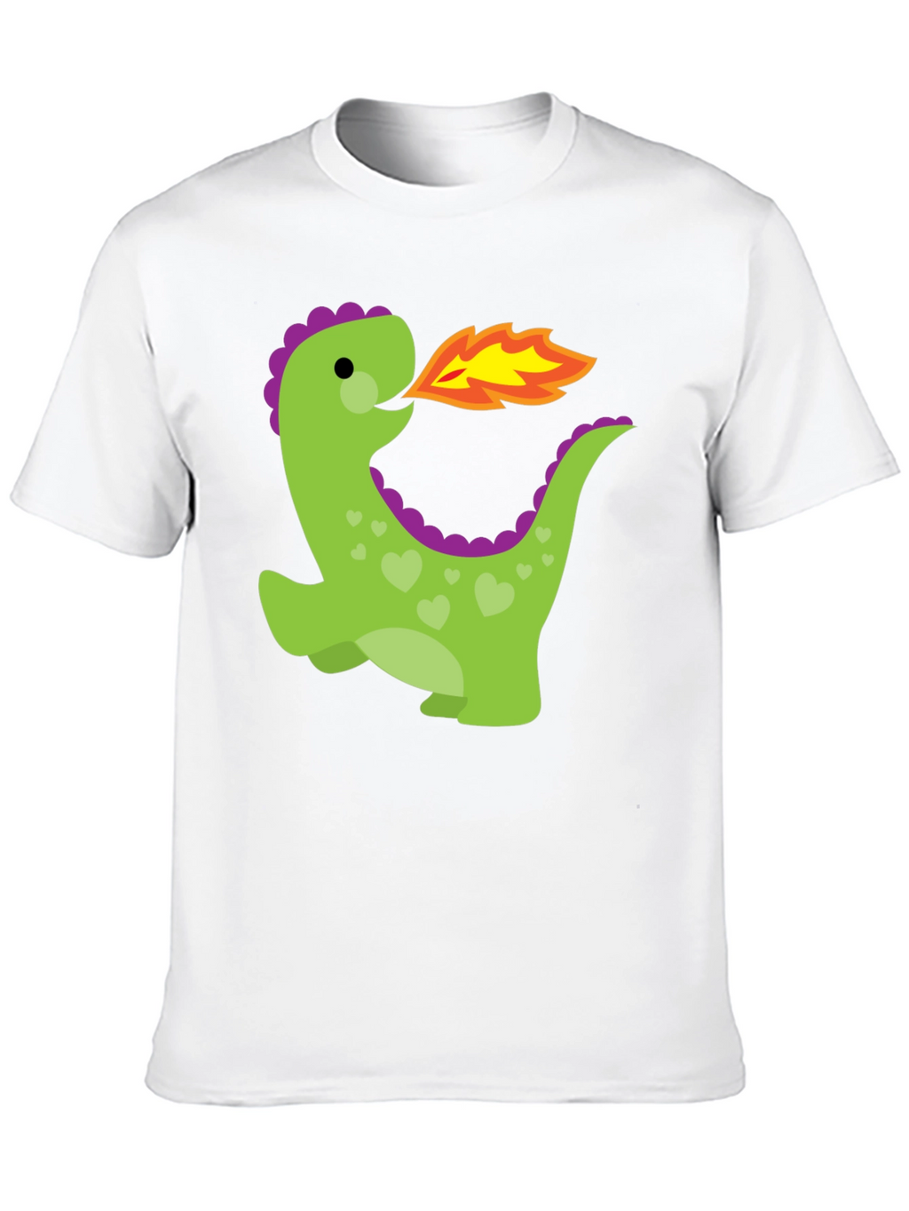 Cute Dinosaur Fire Breath Graphic T-Shirt