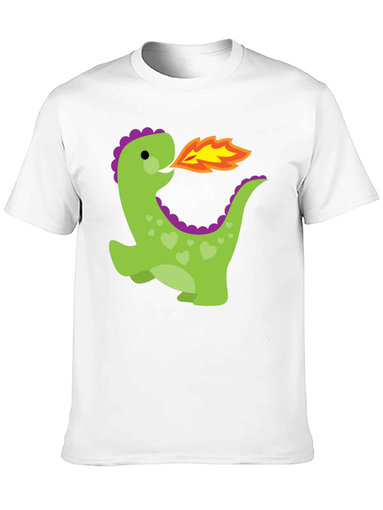 Cute Dinosaur Fire Breath Graphic T-Shirt
