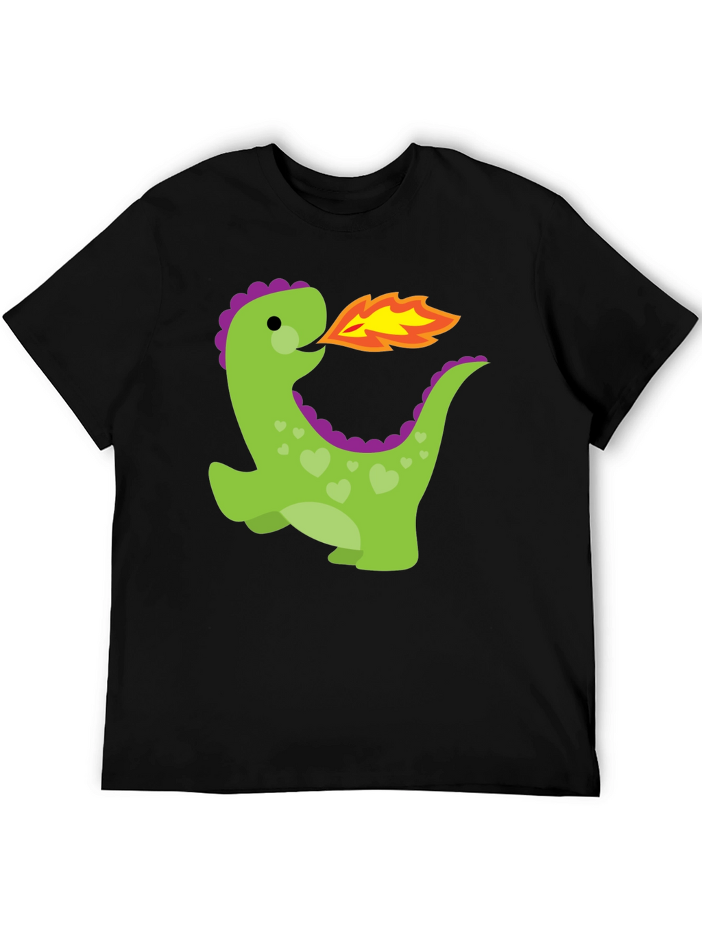 Cute Dinosaur Fire Breath Graphic T-Shirt