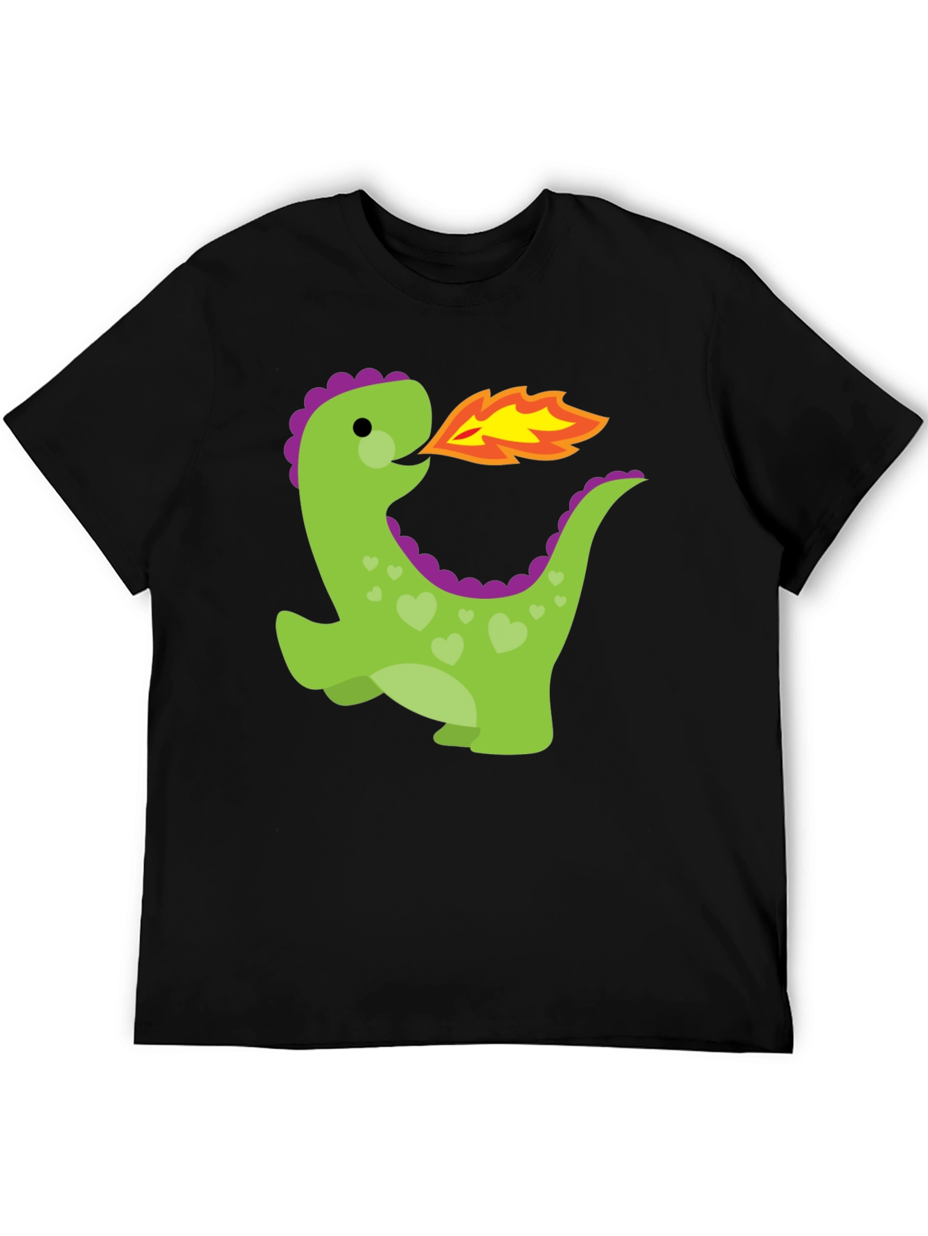 Cute Dinosaur Fire Breath Graphic T-Shirt