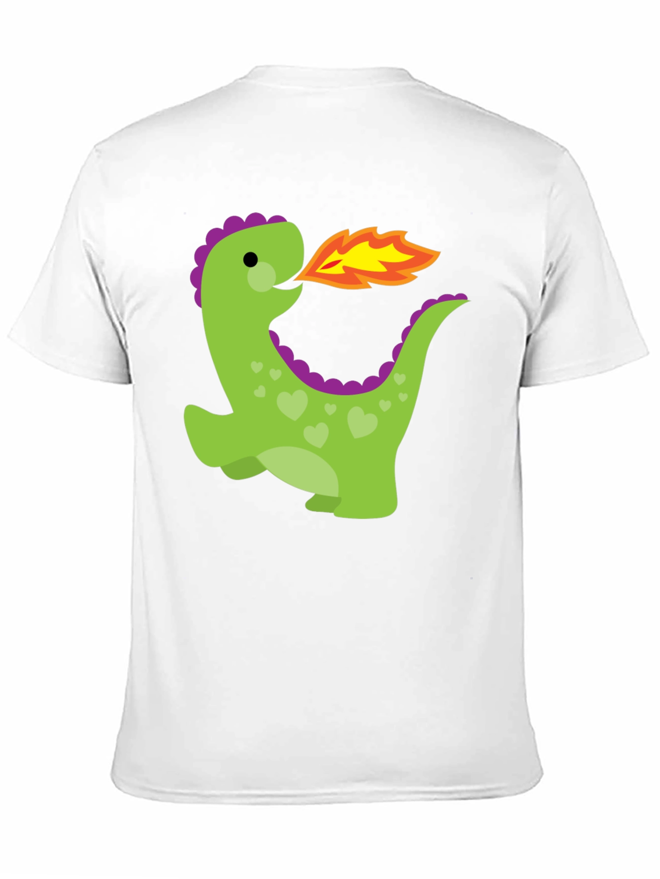 Cute Dinosaur Fire Breath Graphic T-Shirt