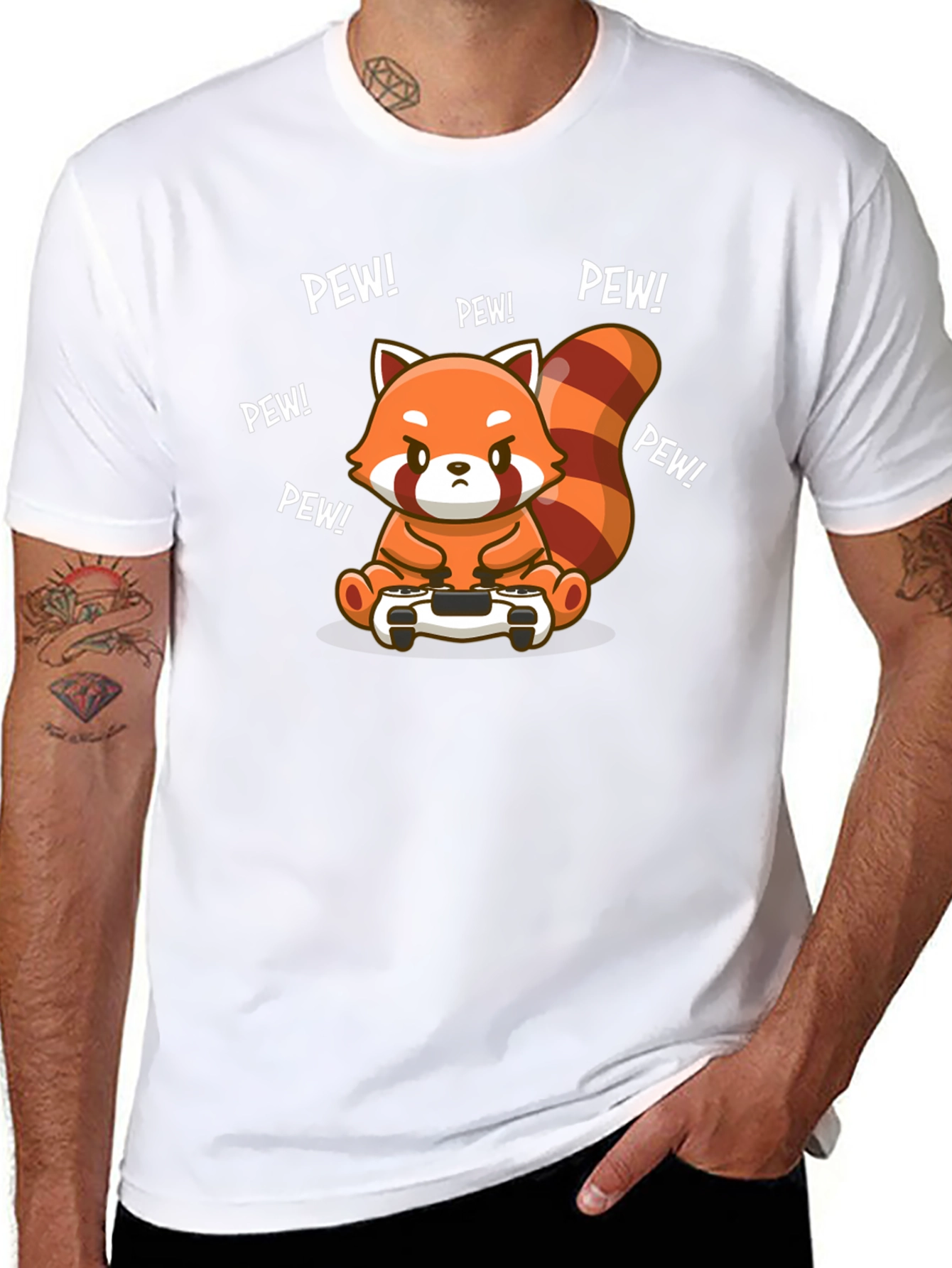 Gamer Red Panda T-Shirt - Pew Pew!