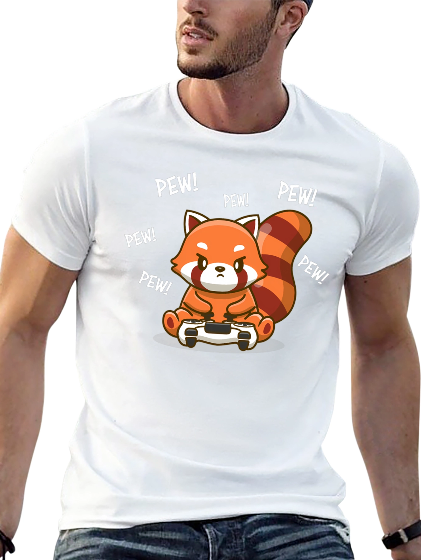 Gamer Red Panda T-Shirt - Pew Pew!