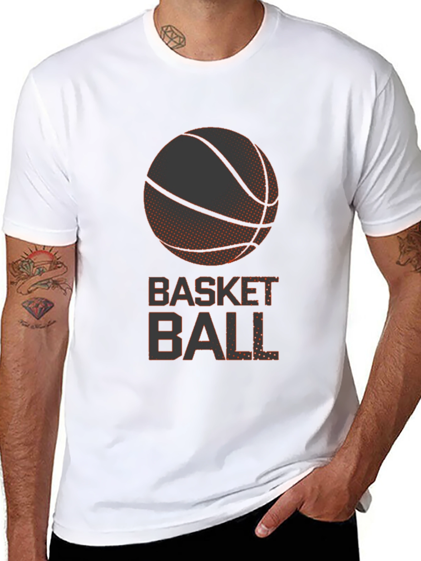 Basketball Graphic Tee - Casual Black T-Shirt