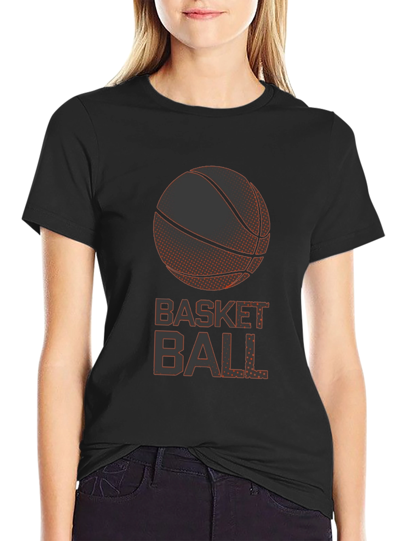 Basketball Graphic Tee - Casual Black T-Shirt