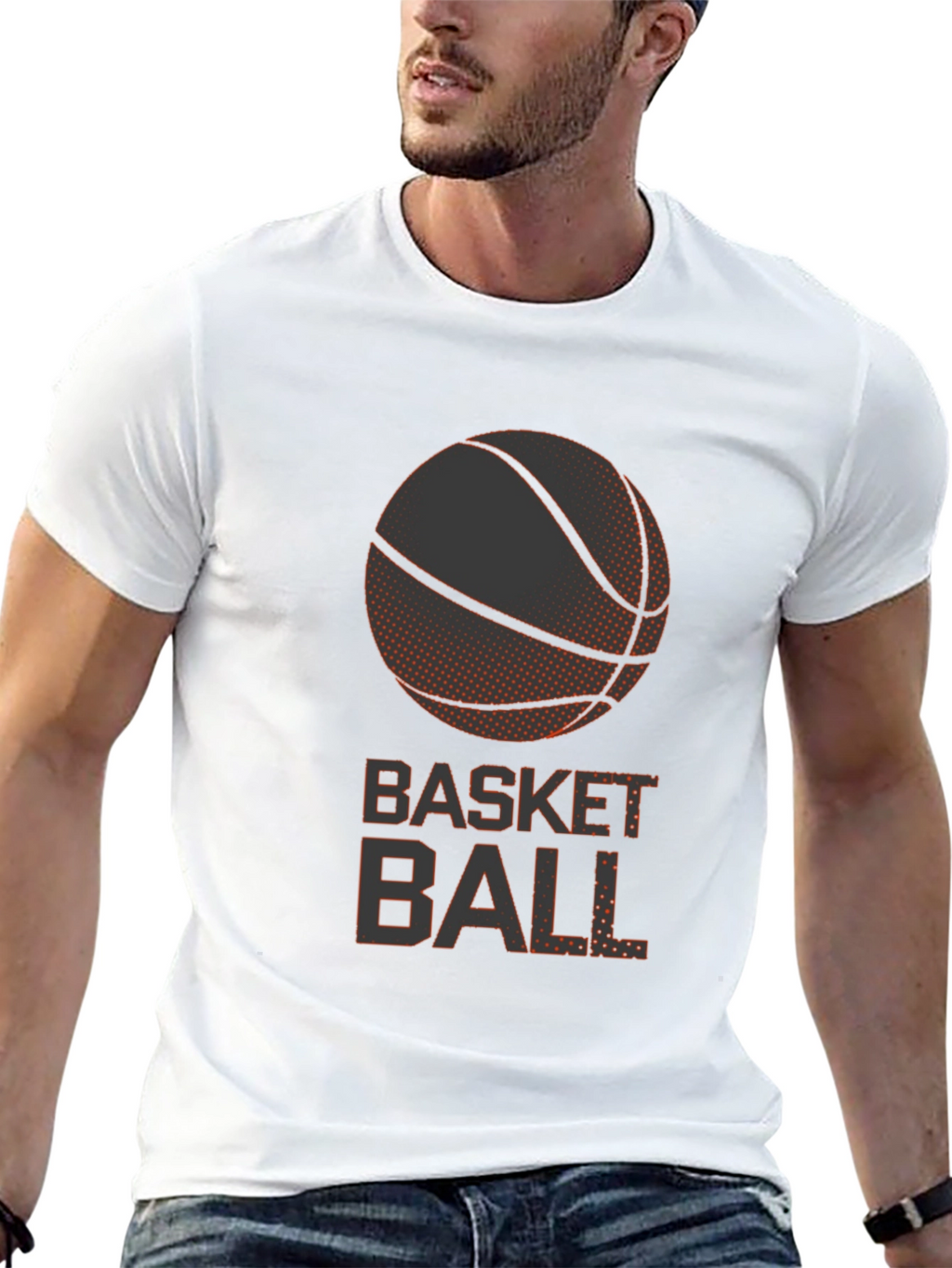 Basketball Graphic Tee - Casual Black T-Shirt