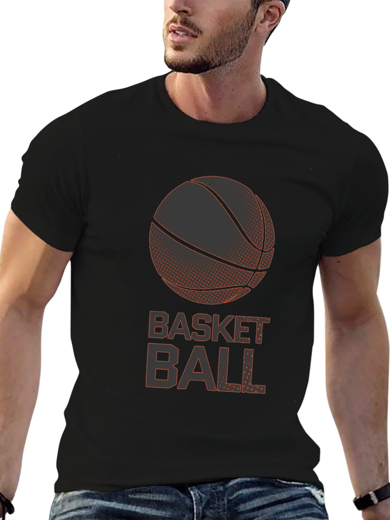 Basketball Graphic Tee - Casual Black T-Shirt