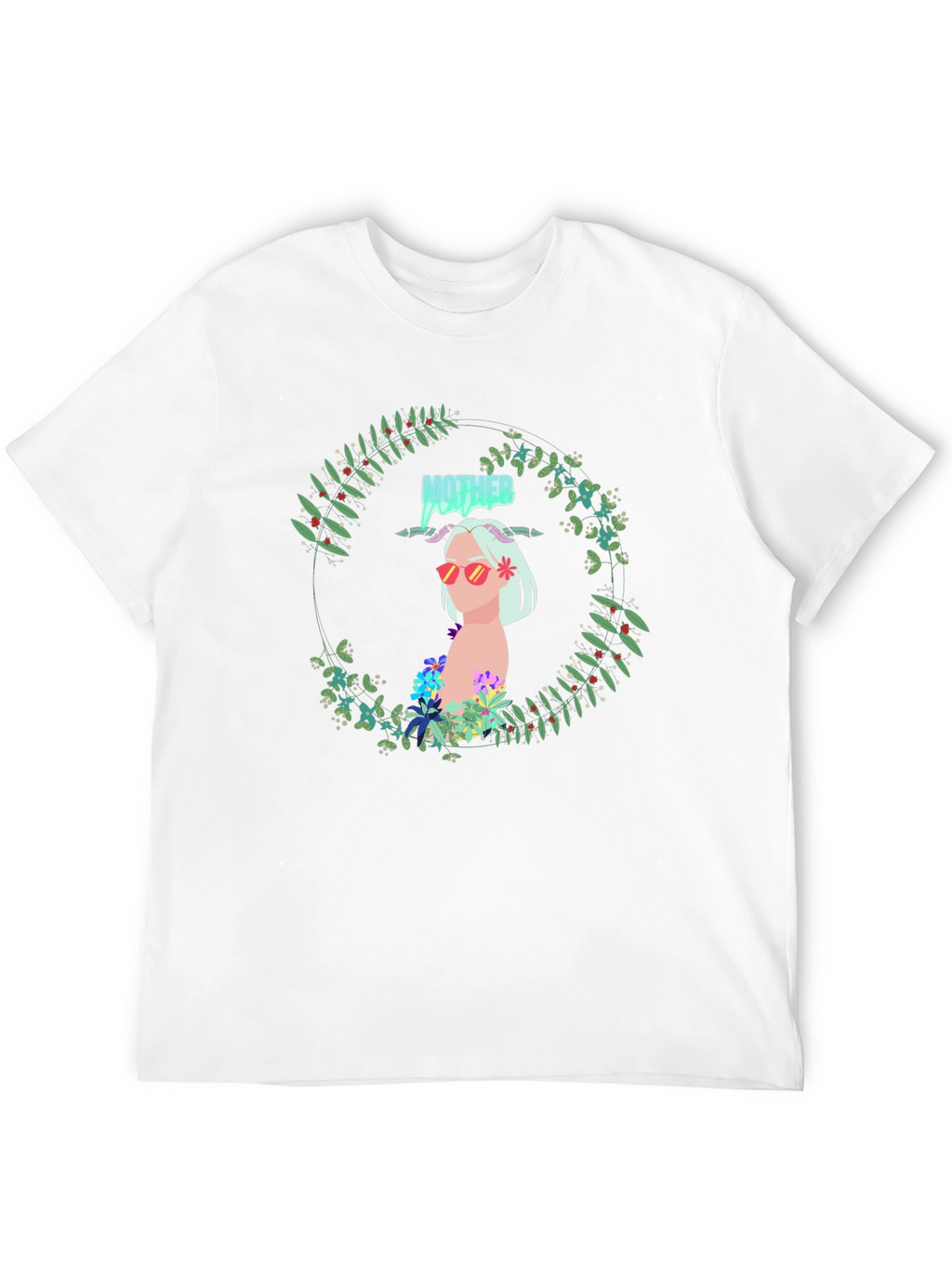 Floral Woman Black Tee