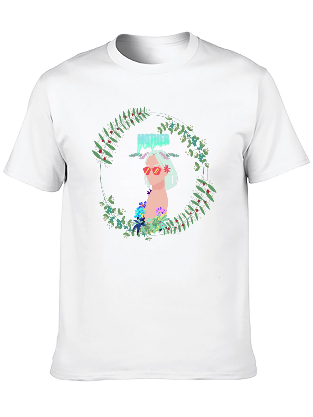 Floral Woman Black Tee