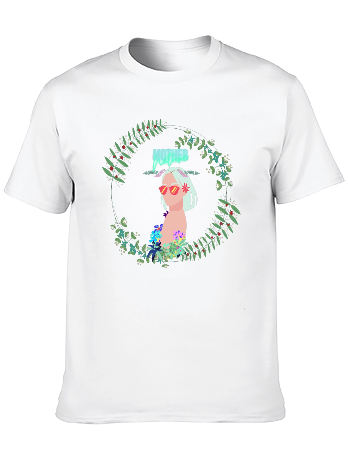 Floral Woman Black Tee