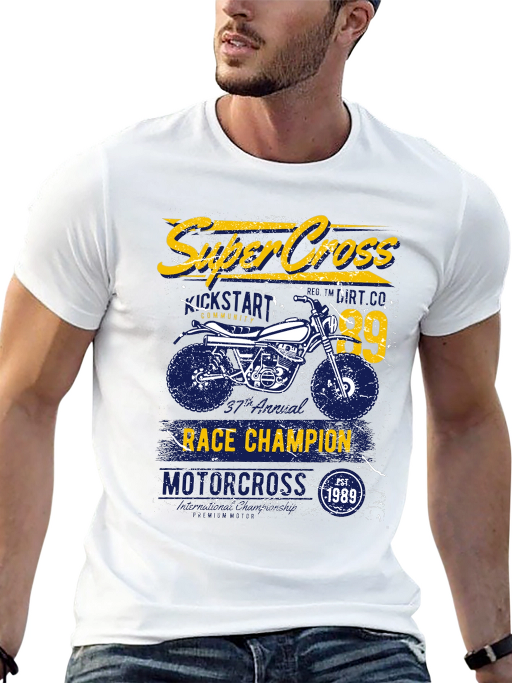 Super Cross Race Champion Graphic T-Shirt