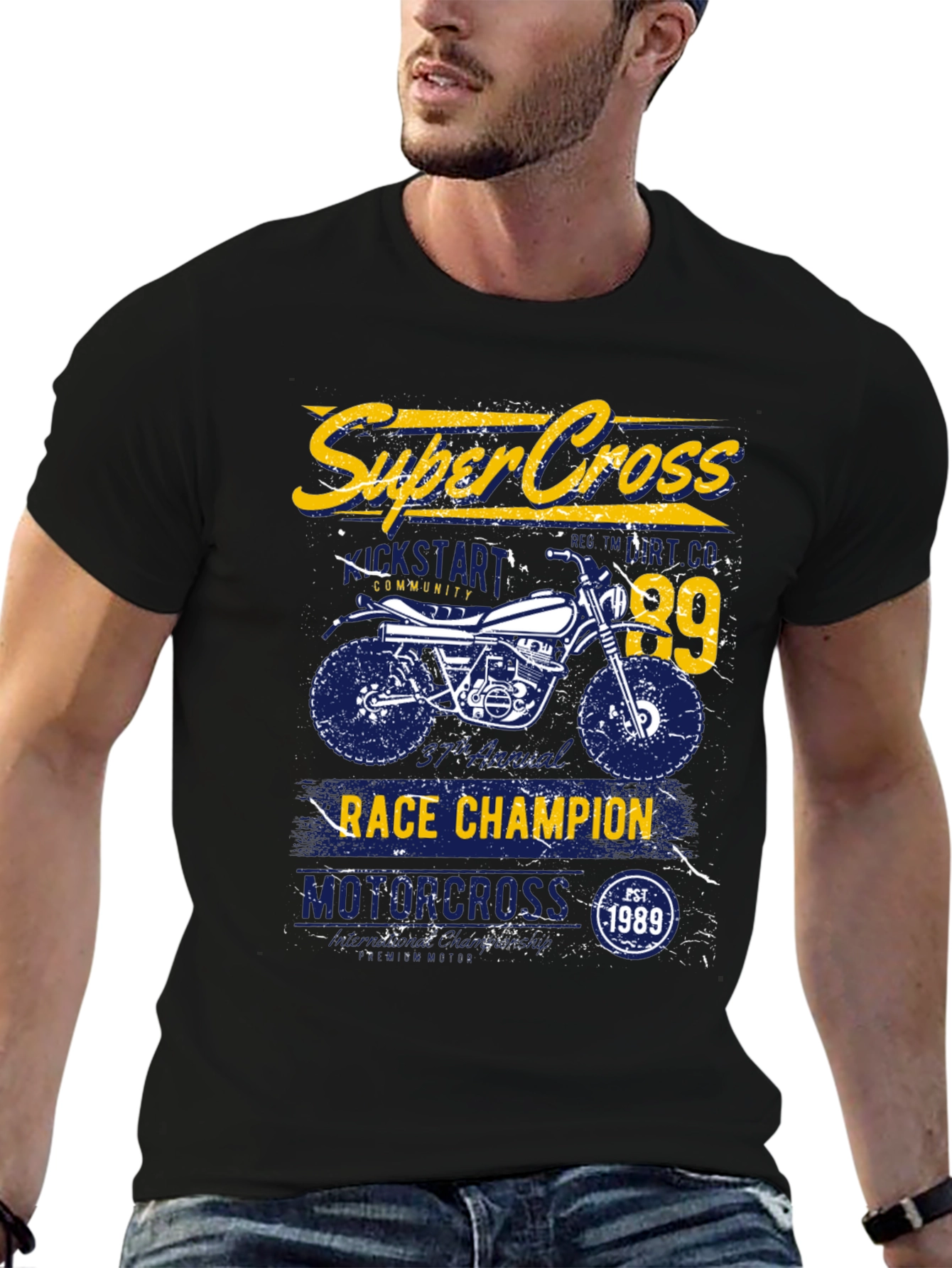 Super Cross Race Champion Graphic T-Shirt