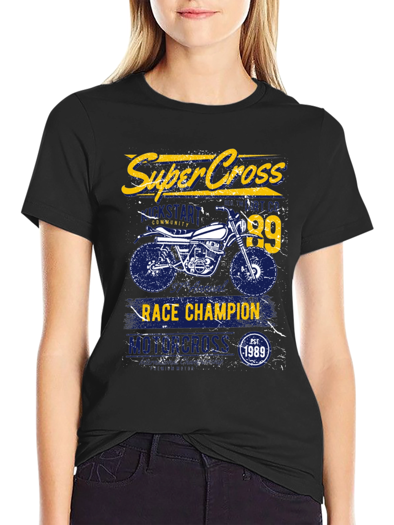 Super Cross Race Champion Graphic T-Shirt