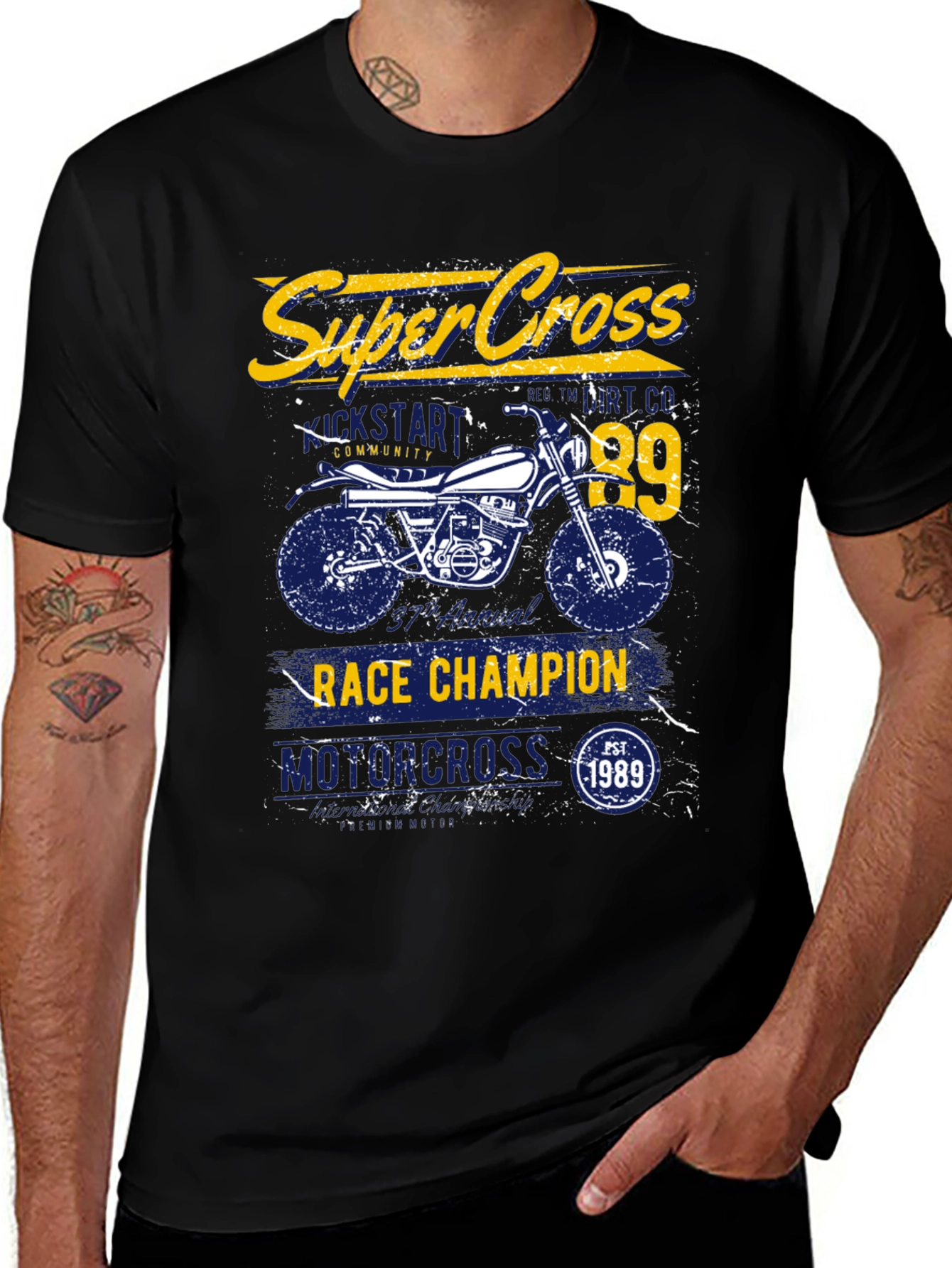 Super Cross Race Champion Graphic T-Shirt