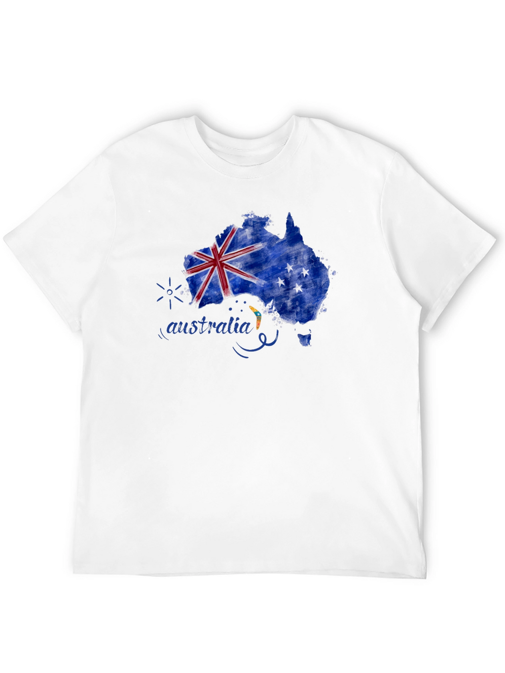 Australia Map Flag T-Shirt - Black